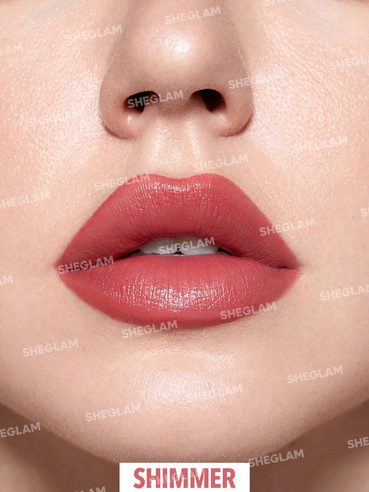 SHEGLAM Just Kissed Lipstick Crayon-Red Velvet Shimmer Matte Lip Glow Lipstick High Pigment Lip Balm Lip Makeup Hot Pink Black Friday Lipstick
