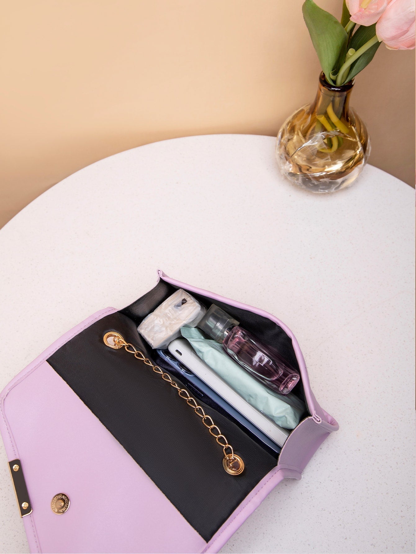 Mini Chevron Flap Chain Square Bag