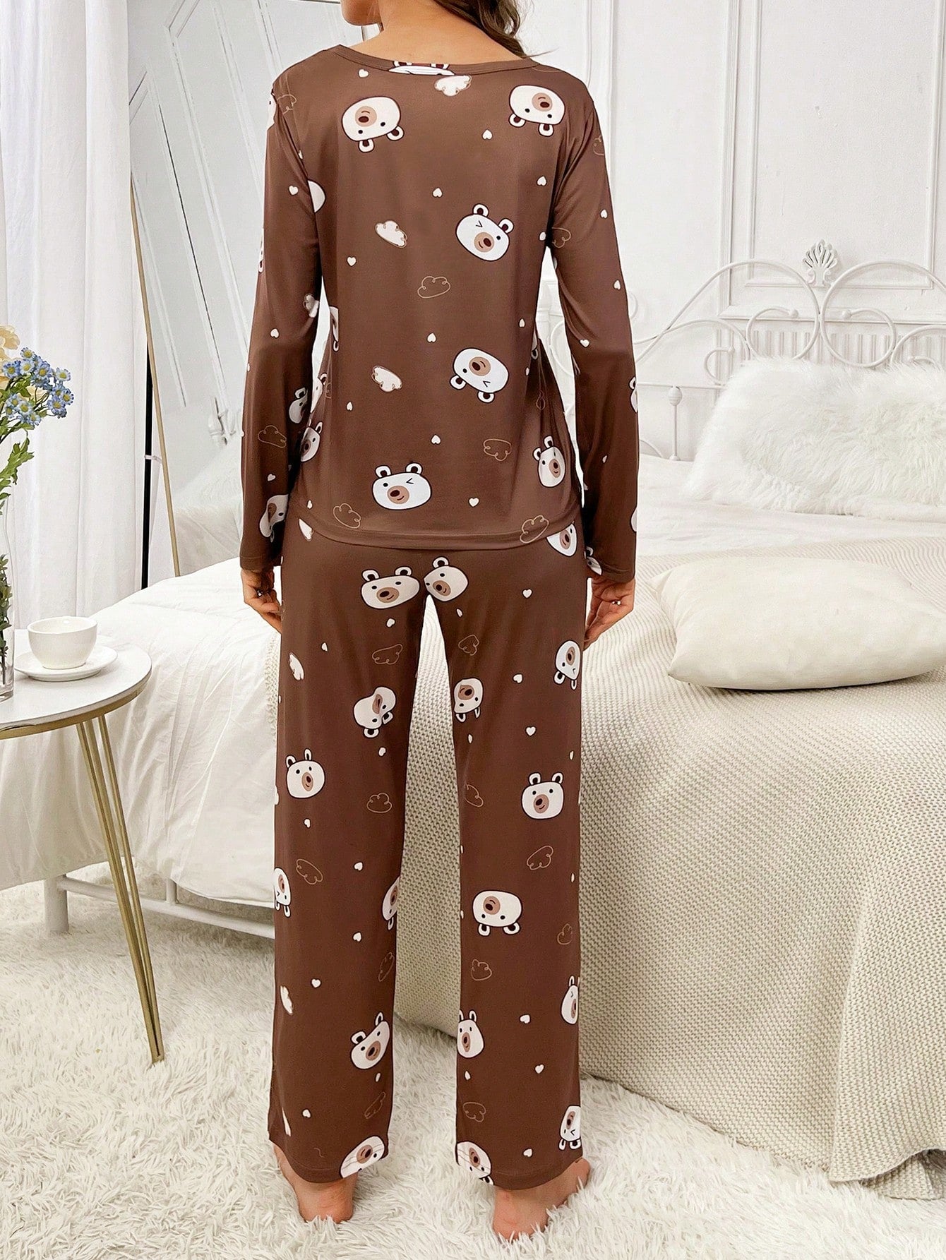 Cartoon Graphic Tee & Pants PJ Set