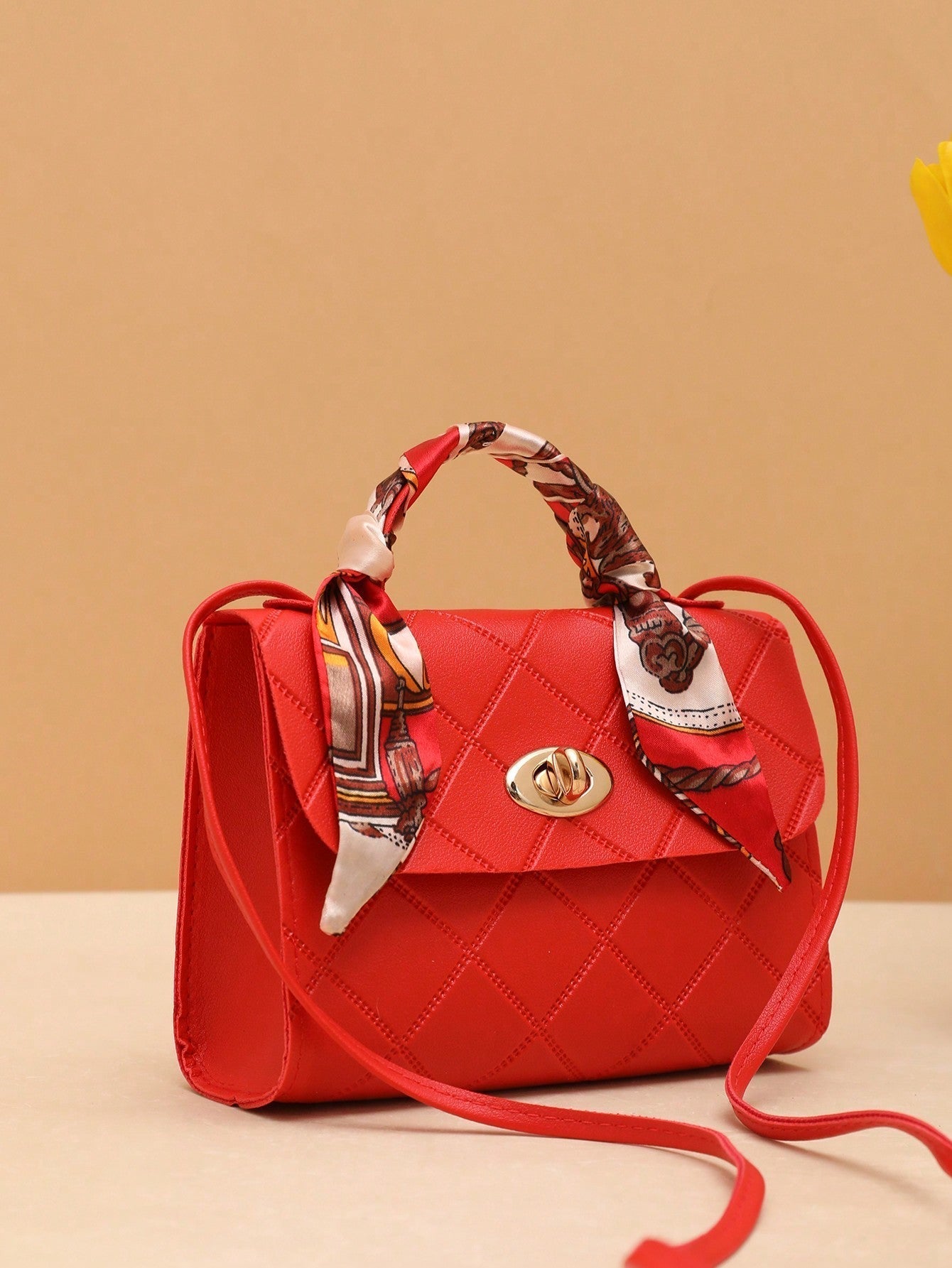 Daily Use Silk Scarf Small Square Handbag for Shopping Gift Bag