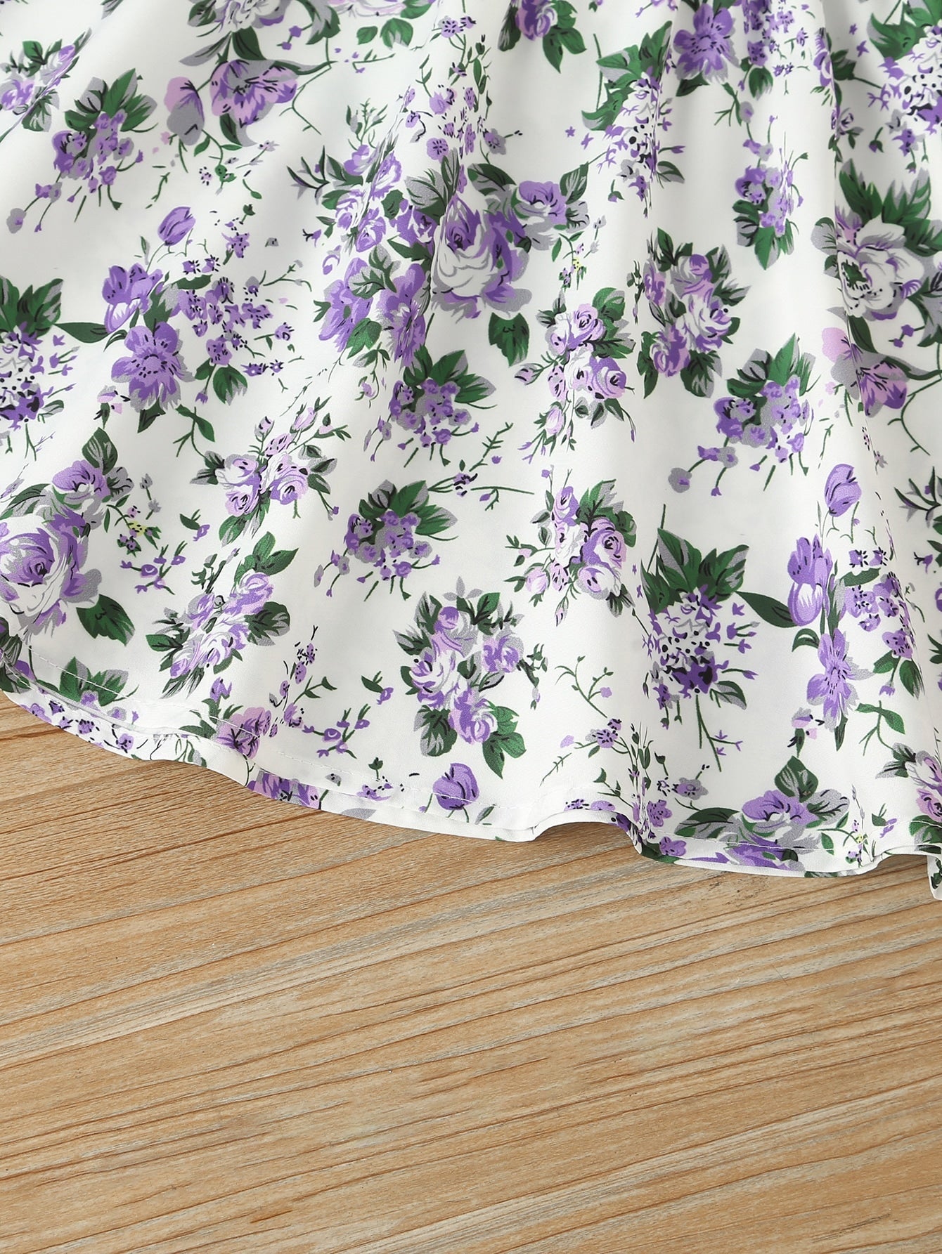 SHEIN Kids EVRYDAY Young Girl Floral Bow Back Dress with Hat