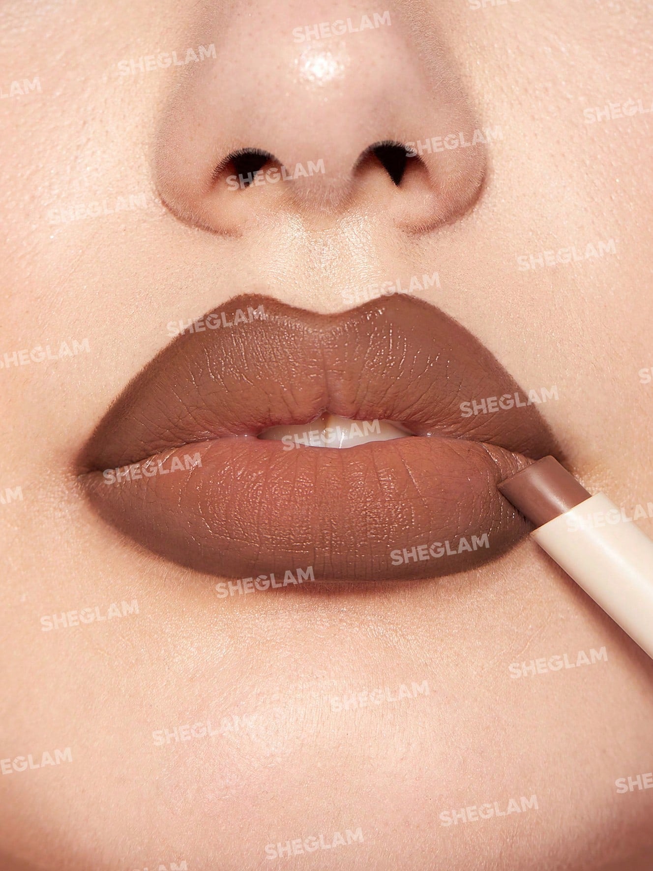 SHEGLAM Glam 101 Lipstick & Liner Duo-Deep Caramel 2-In-1 Matte Dual-Ended Lip Liner Lipstick Pencil Highly Pigmented Long Lasting Smooth Easy to Wear Lip Makeup Black Friday Winter Pink Brown Lip Liner
