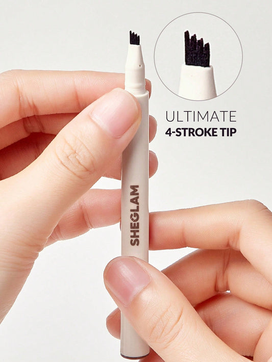 SHEGLAM Feather Better Liquid Eyebrow Pencil-Medium Brown Long Lasting Eyebrow Pen Smudge-Proof Water-Proof Natural Fuller Brows Eyebrow Makeup Black Friday Winter Gifts Eyebrow