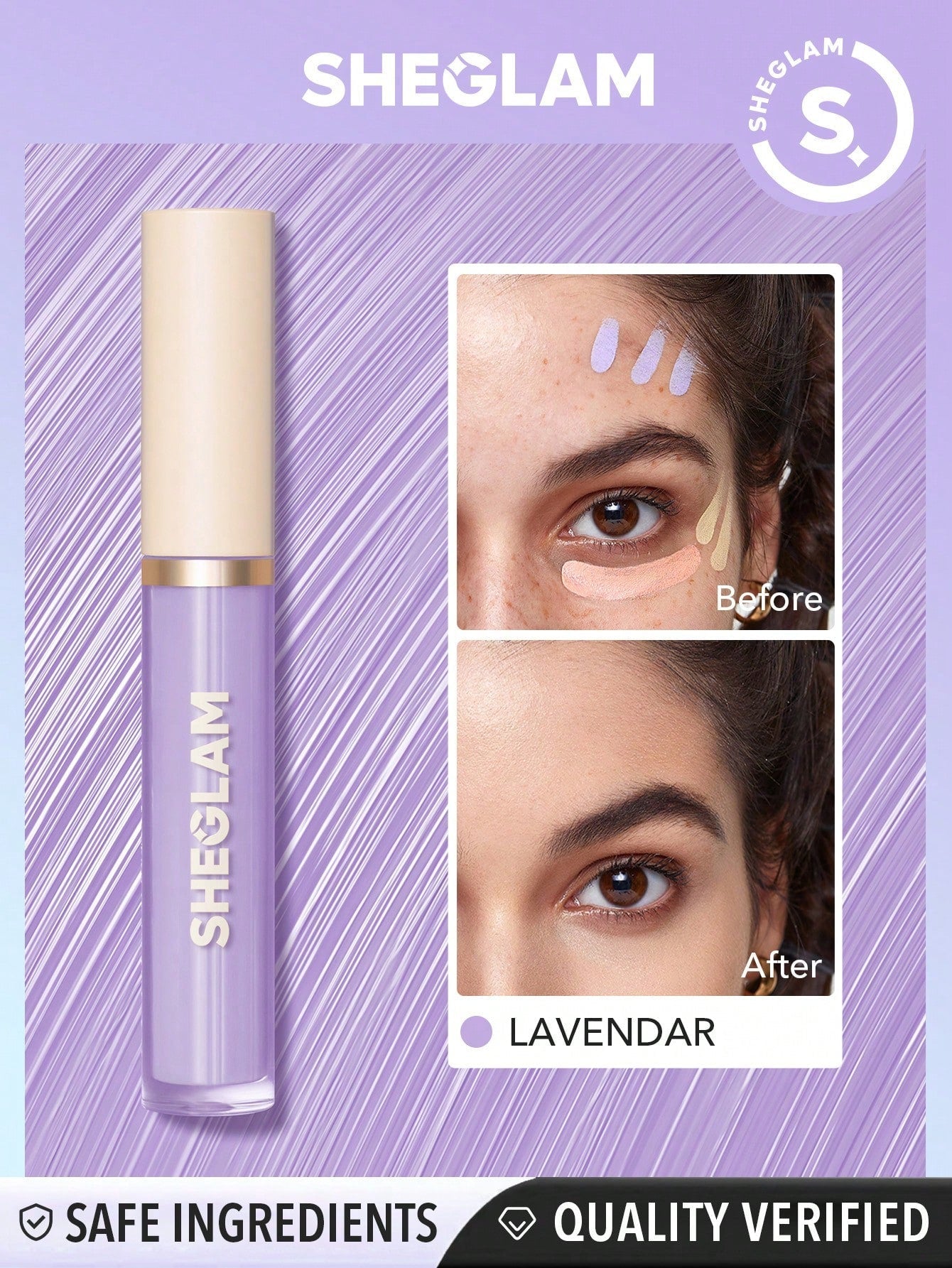 SHEGLAM like Magic Color Correcting Concealer-Purple Corrector Liquid Concealer Long Lasting Brightening Full Coverage Weightless All-Day Hydrate Concealer Black Friday Winter Concealer