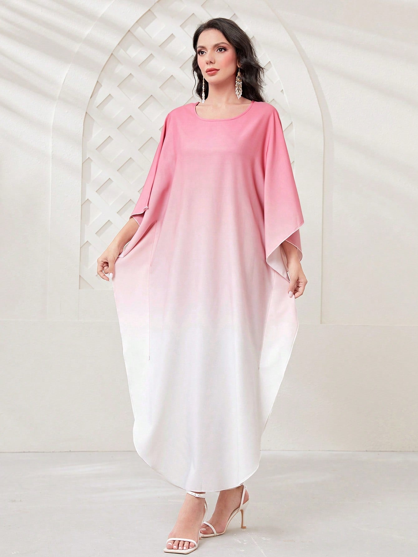 SHEIN Najma Ombre Batwing Sleeve Kaftan
