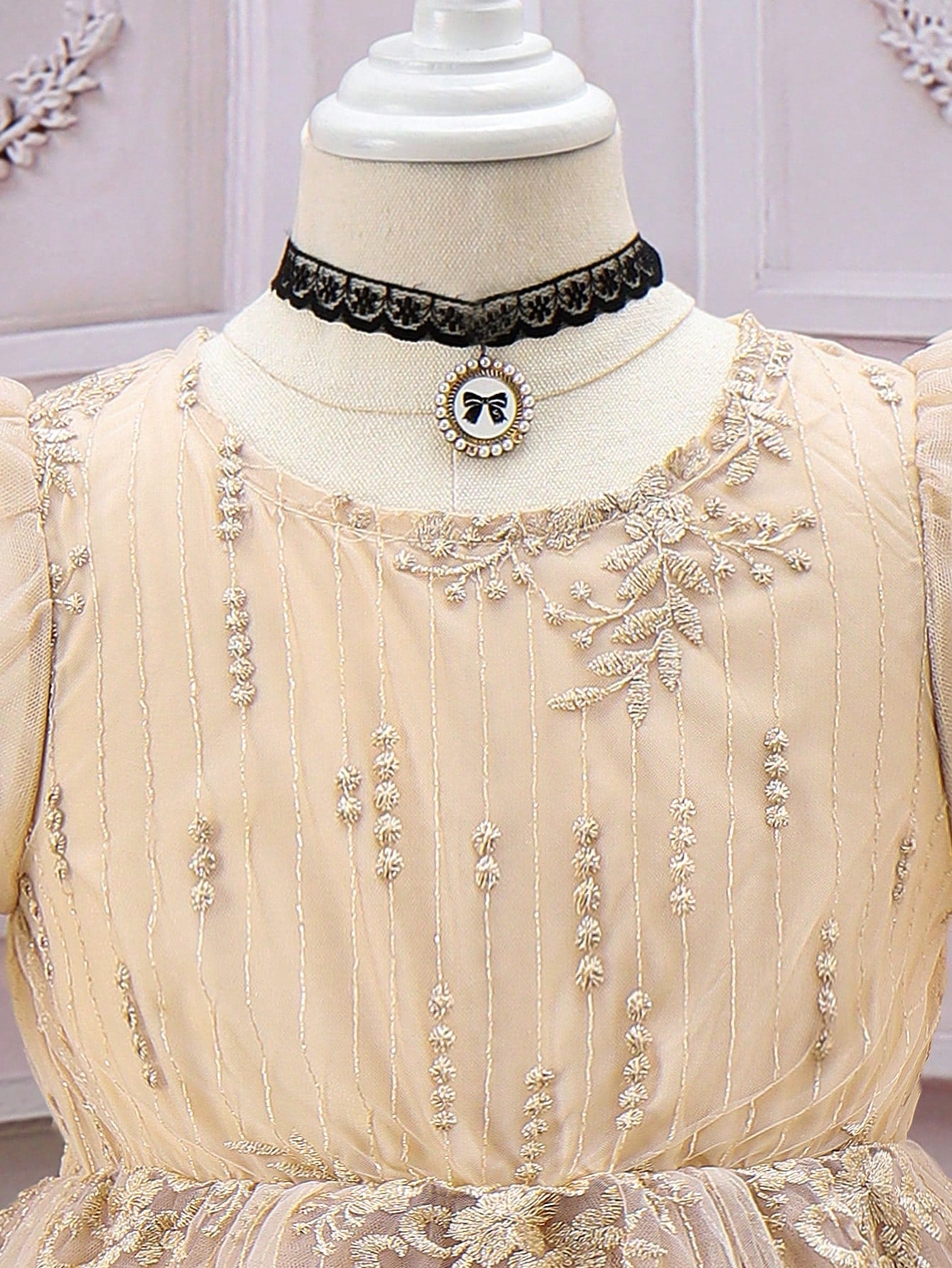 SHEIN Kids Nujoom Young Girl Gorgeous Romantic High-End Evening Dress for Wedding