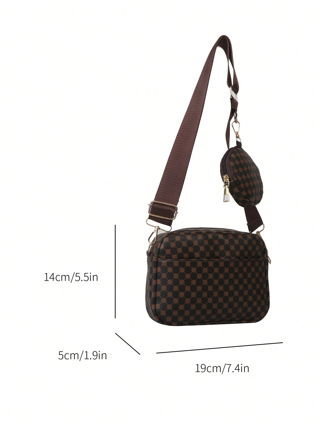Mini Geometric Pattern Square Bag with Coin Purse
