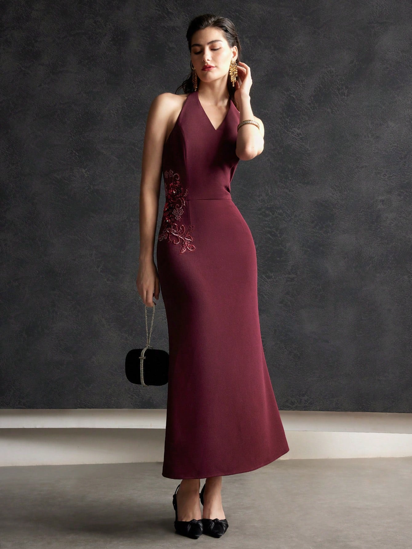 MOTF PREMIUM SEQUIN BEAD EMBROIDERY DRESS