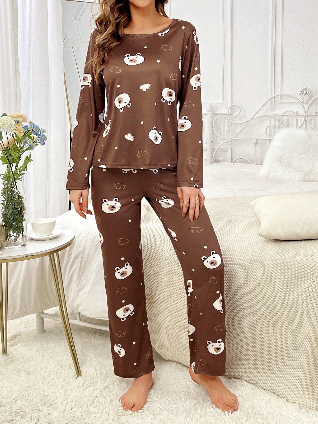 Cartoon Graphic Tee & Pants PJ Set