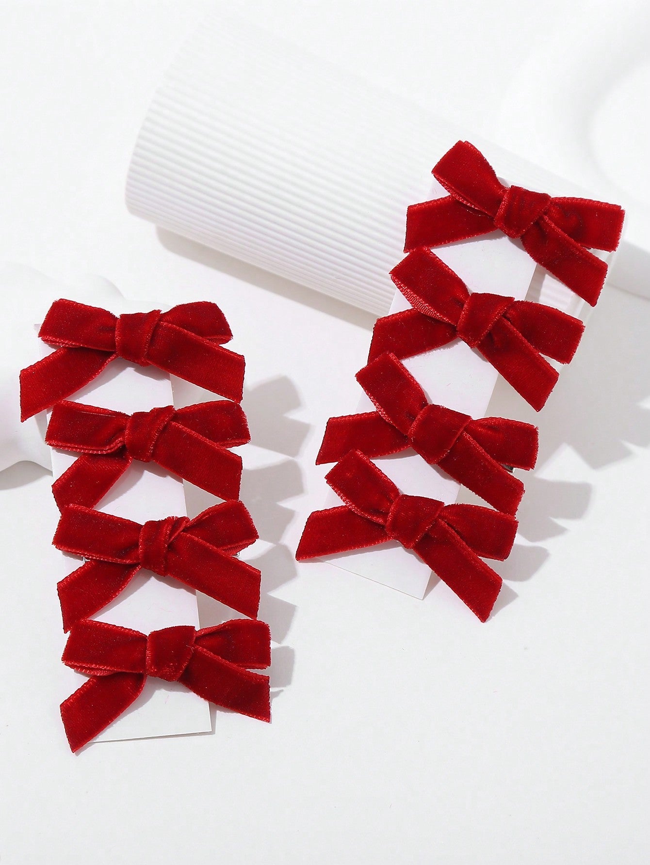 8Pcs Red Mini Bowknot Hair Clips