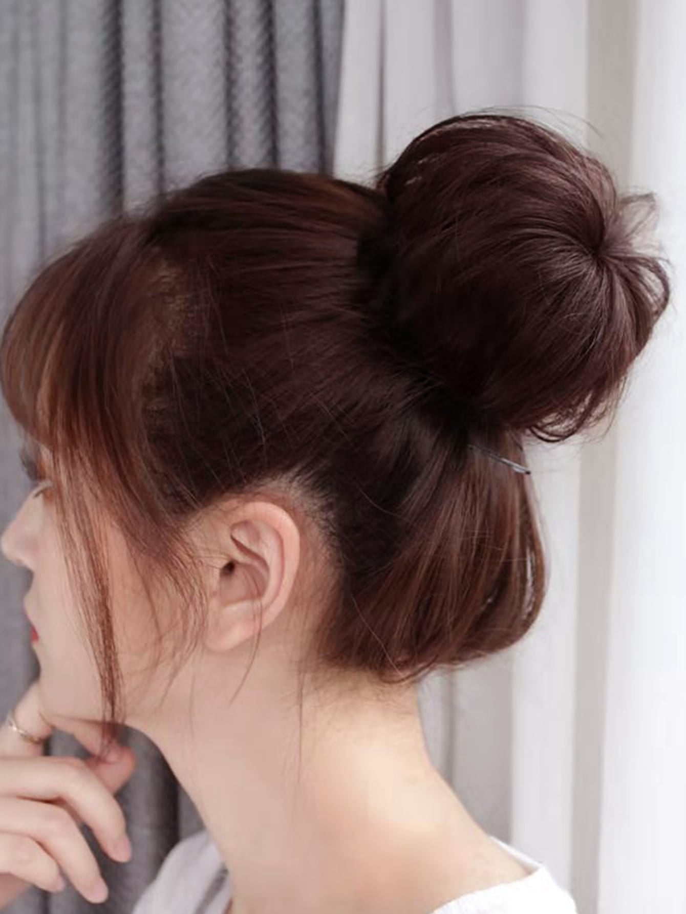Foreign Trade Chemical Fiber High Temperature Silk Elastic Rope Fake Hair Bag Ancient Style Ball Hair Wig Hair Accessories Korean Straight Hair Bag