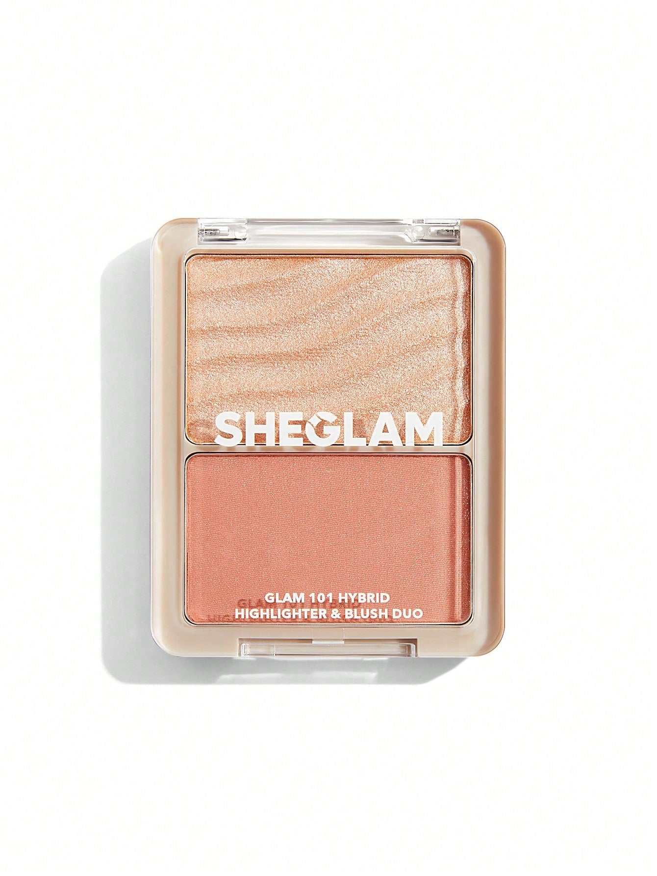 SHEGLAM Glam 101 Hybrid Highlighter & Blush Duo-St. Tropez Blush Highlighter Powder Palette Non-Fading Multi-Use Non-Greasy Shimmer Lightweight Smooth Blusher Black Friday Winter Pink Brown Rosa Blush