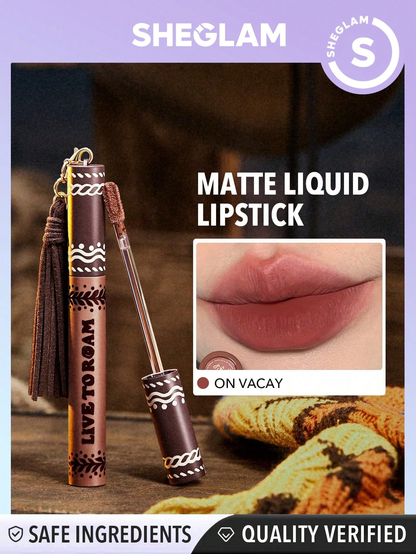 SHEGLAM Live to Roam Epic Adventure Liquid Lipstick-On Vacay Matte Transfer-Proof Lipstick 4 Neutral Shades Non-Sticky Liquid Lipstick Lip Makeup Black Friday Gift Liquid Lipstick
