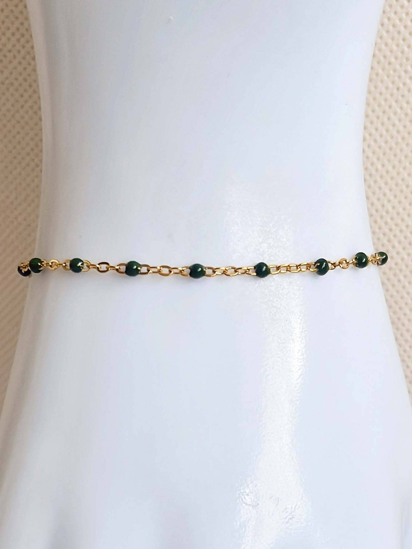 Simple & Stylish Minimalist Stainless Steel Chain Bracelet with Color Retention Oil Drop Effect