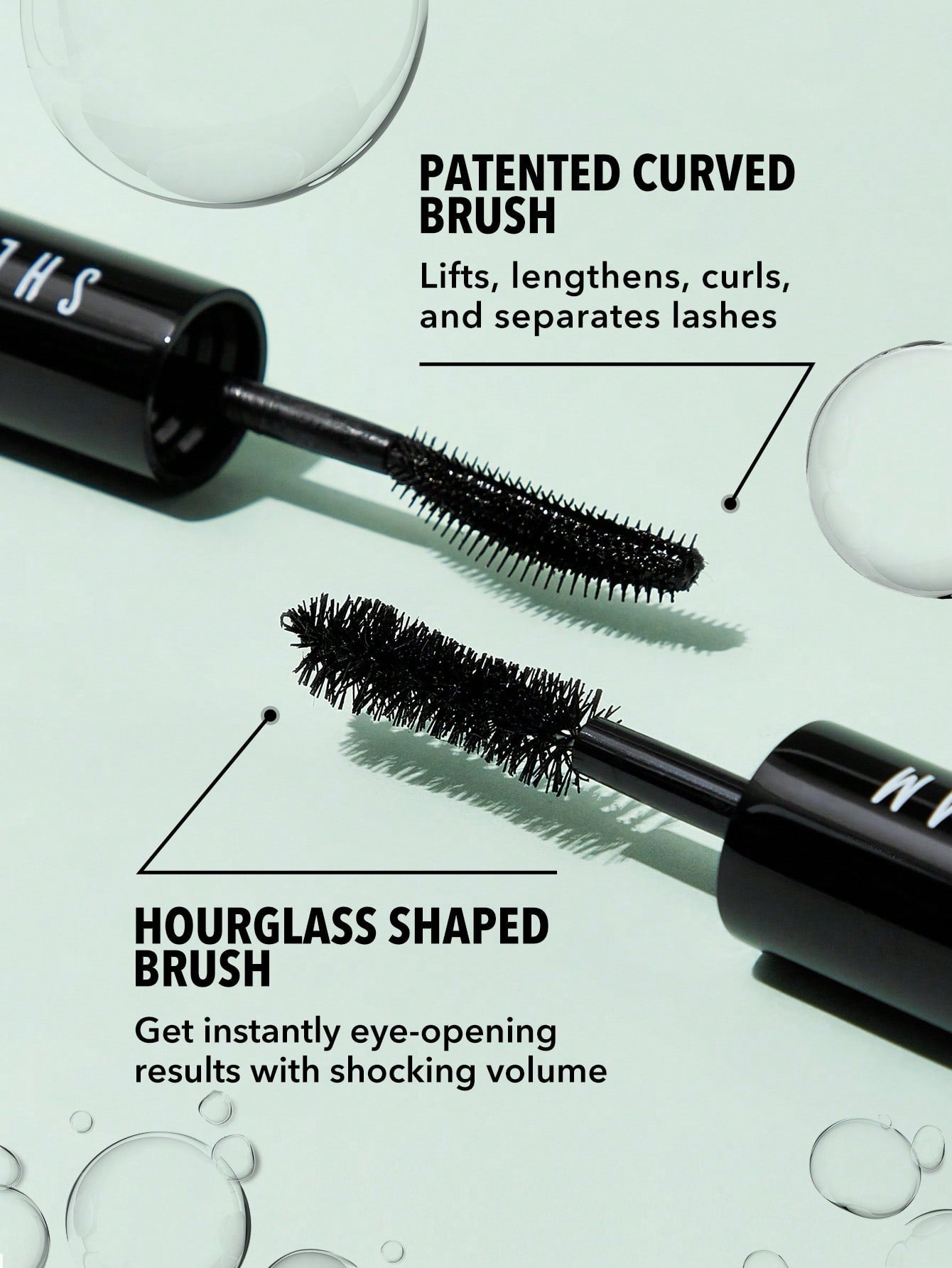 SHEGLAM All-In-One Volume & Length Mascara 2 in 1 Waterproof Volumizing Dual-Ended Brush Lengthening Curling Thick Lash Lifting Long Lasting Mascara Eye Makeup Black Friday Party Mascara