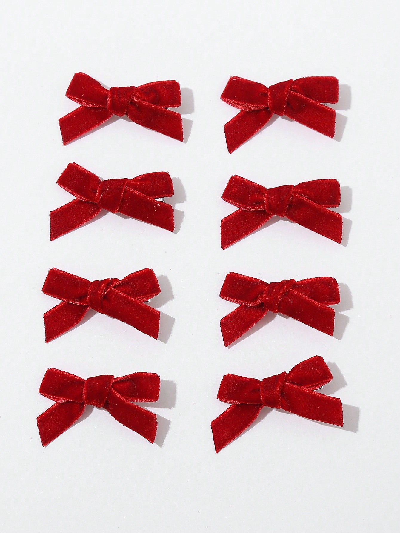 8Pcs Red Mini Bowknot Hair Clips