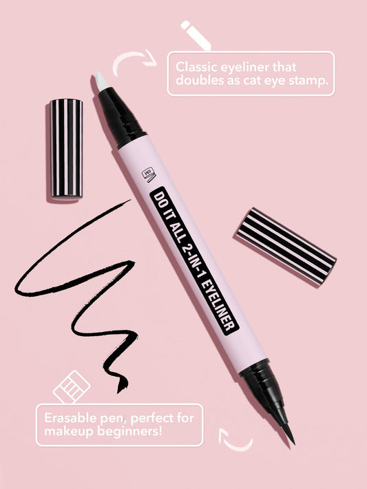 SHEGLAM Do It All 2-In-1 Eyeliner Waterproof Matte Eyeliner with a Eyeliner Remover Sweat-Proof Smudge-Proof Easy to Use Be Beginner Friendly Black Eyeliner Black Friday Gothic Eyeliner