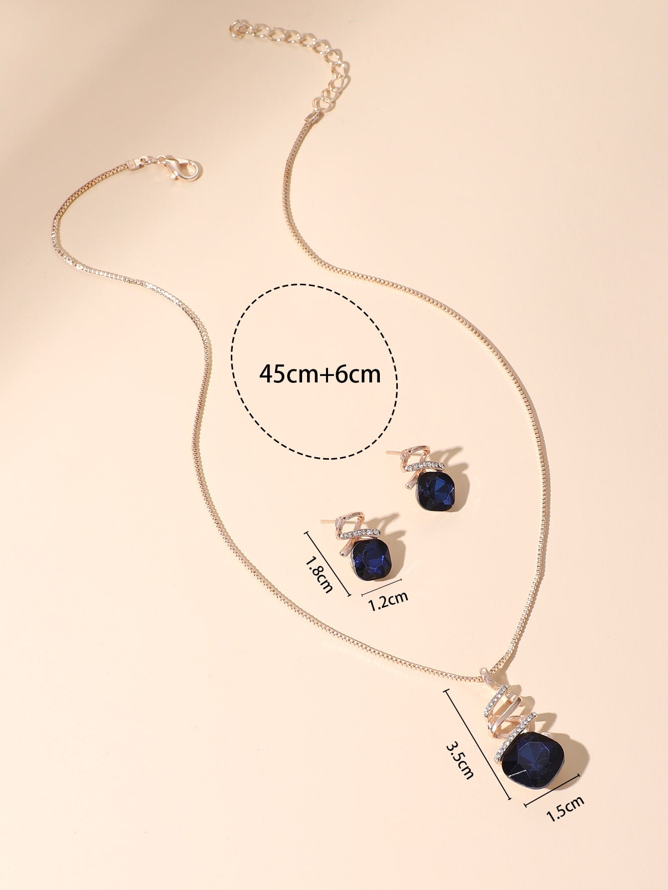 3Pcs Rhinestone Decor Jewelry Set