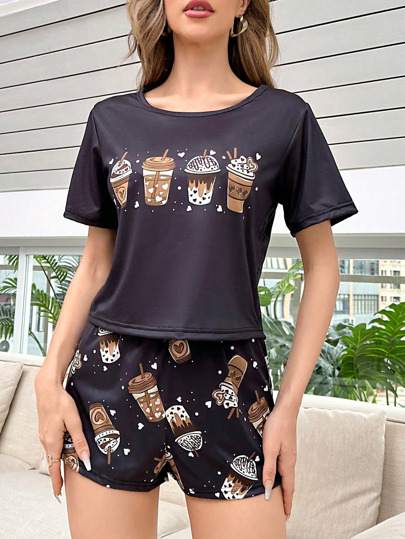 Cartoon Graphic PJ Set