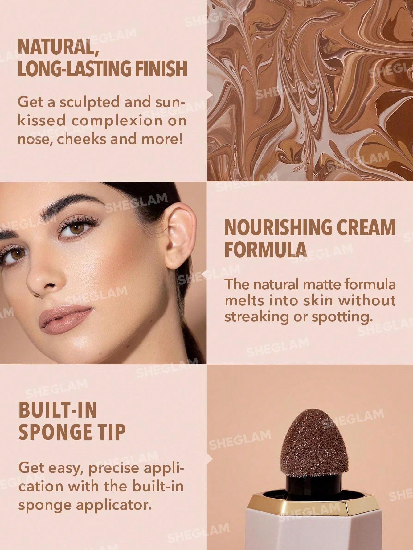 SHEGLAM Sun Sculpt Liquid Contour-Terracotta Gel Cream Contour Non-Greasy Long Lasting Highly Pigmented Natural Contour Contouring Weightless Bronzer Black Friday Winter Brown Contour & Bronzer