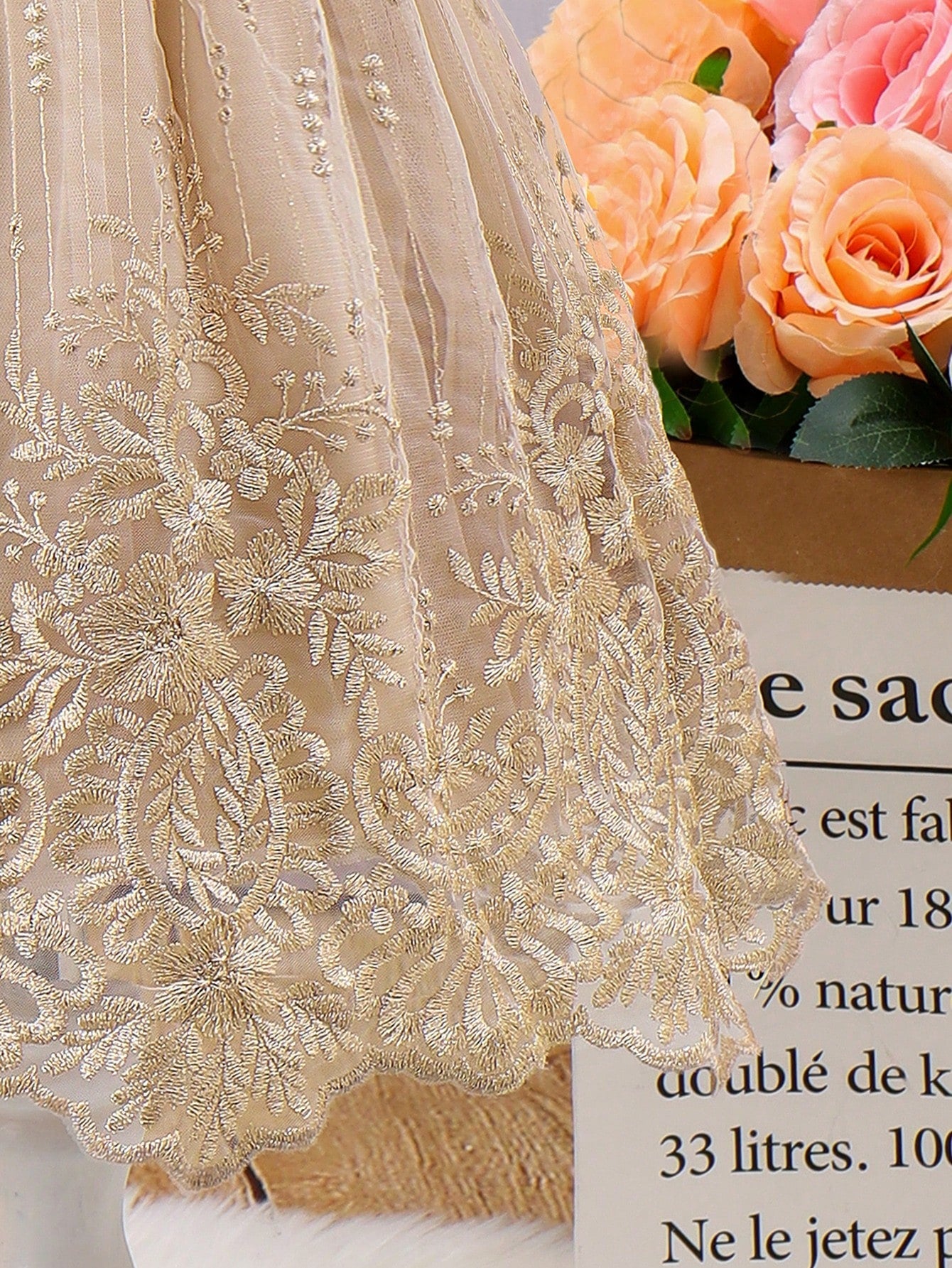 SHEIN Kids Nujoom Young Girl Gorgeous Romantic High-End Evening Dress for Wedding