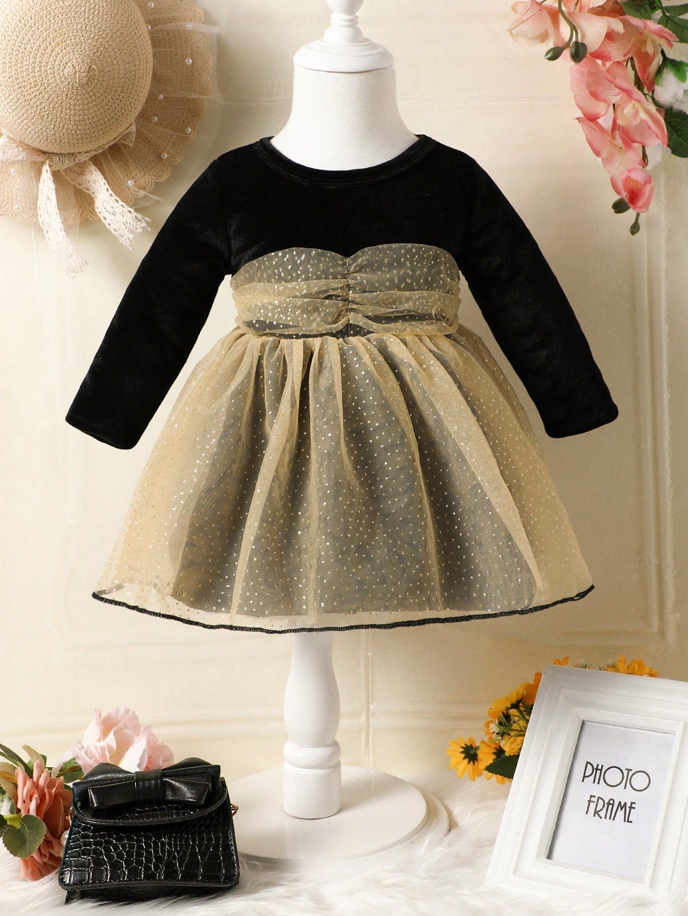 Baby Girls' Mesh Patchwork Party Dress