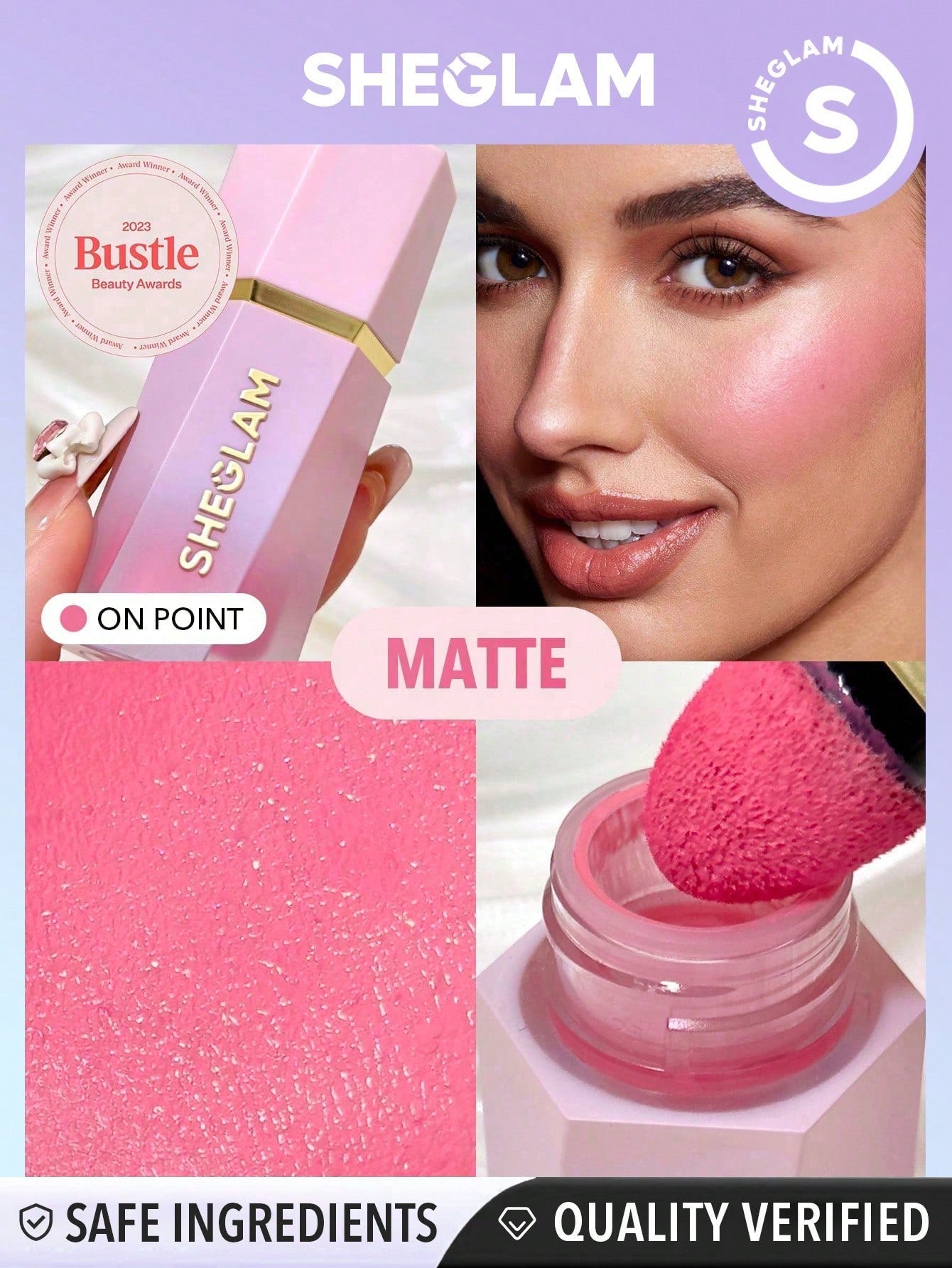 SHEGLAM Color Bloom Liquid Blush-On Point Liquid Blush Liquid Waterproof Long Lasting High Pigment Non-Fading Natural Lasting Glow Lightweight Face Makeup Black Friday Pink Blush
