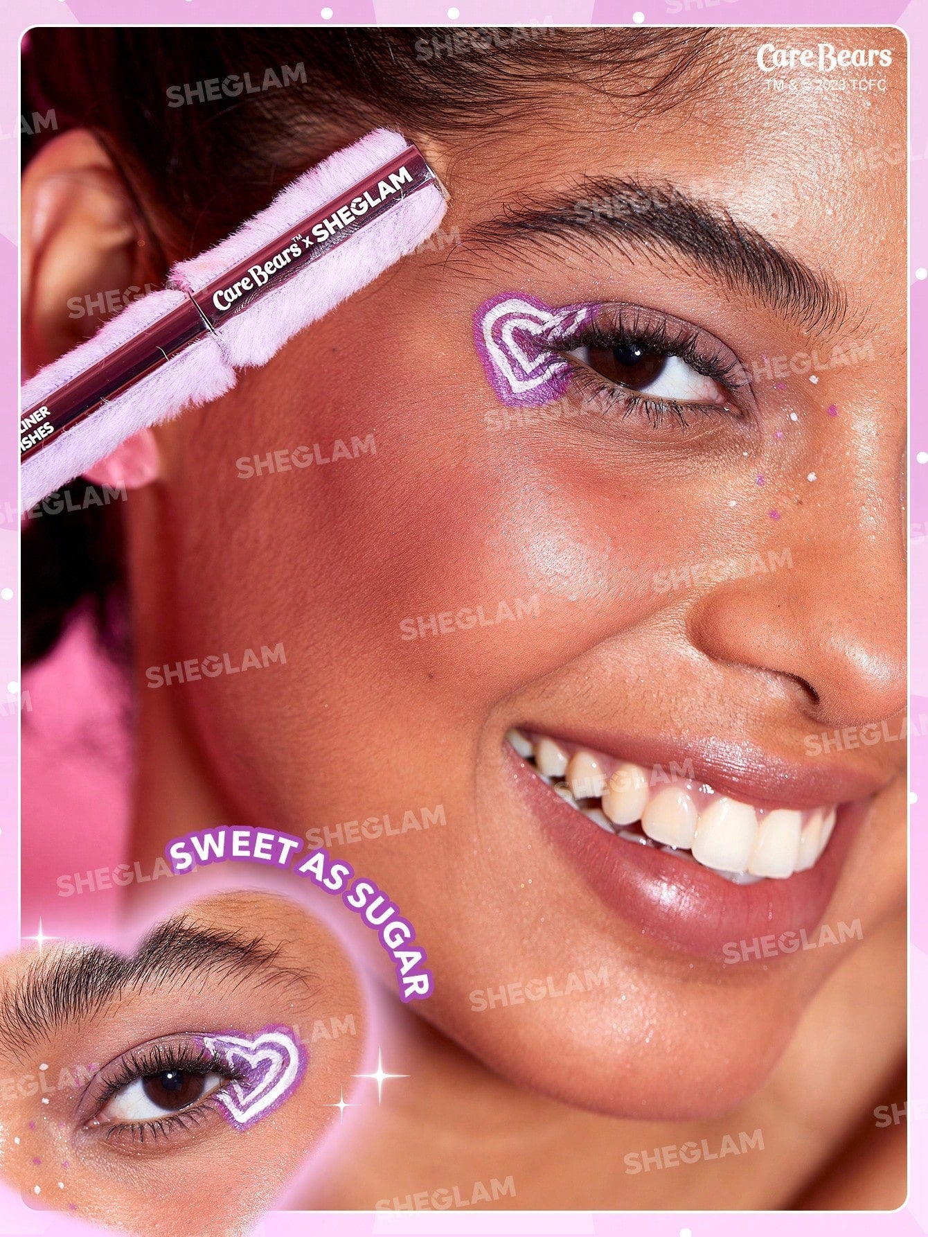 SHEGLAM X Care Bears Sweet Wishes Colored Eyeliner-Sweet as Sugar 3 Colors Colorful Matte Eyeliner Pencil Long-Lasting Extra-Fine Eyeliner Easy to Wear Bold Eye Make up Black Friday Trending Y8K Eyeliner