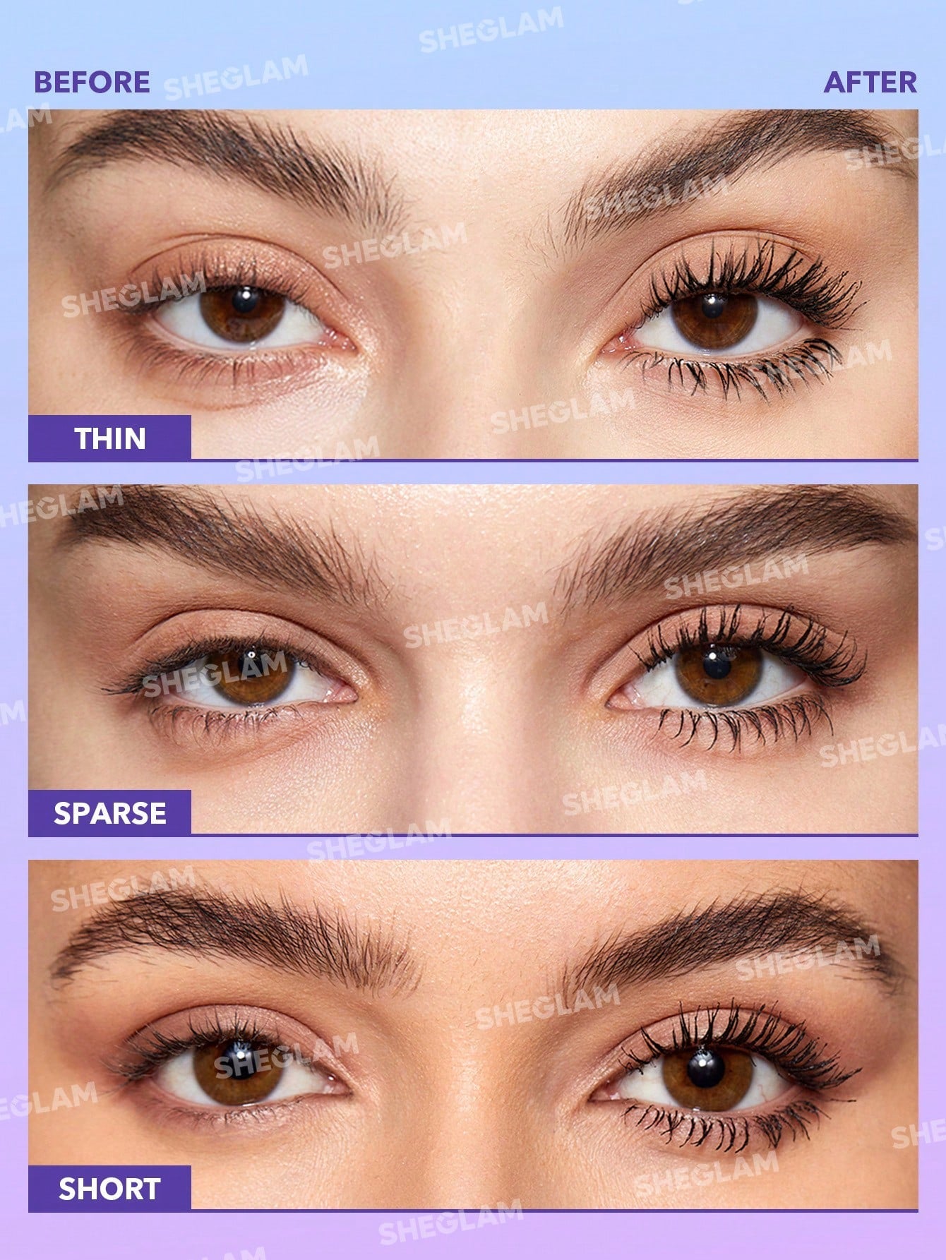 SHEGLAM Flutter Wink Volumizing Mascara Volumizing Lengthening Long-Lasting No Smudge Thick Lengthening Volume Big Eyes Mascara Black Friday Party Mascara