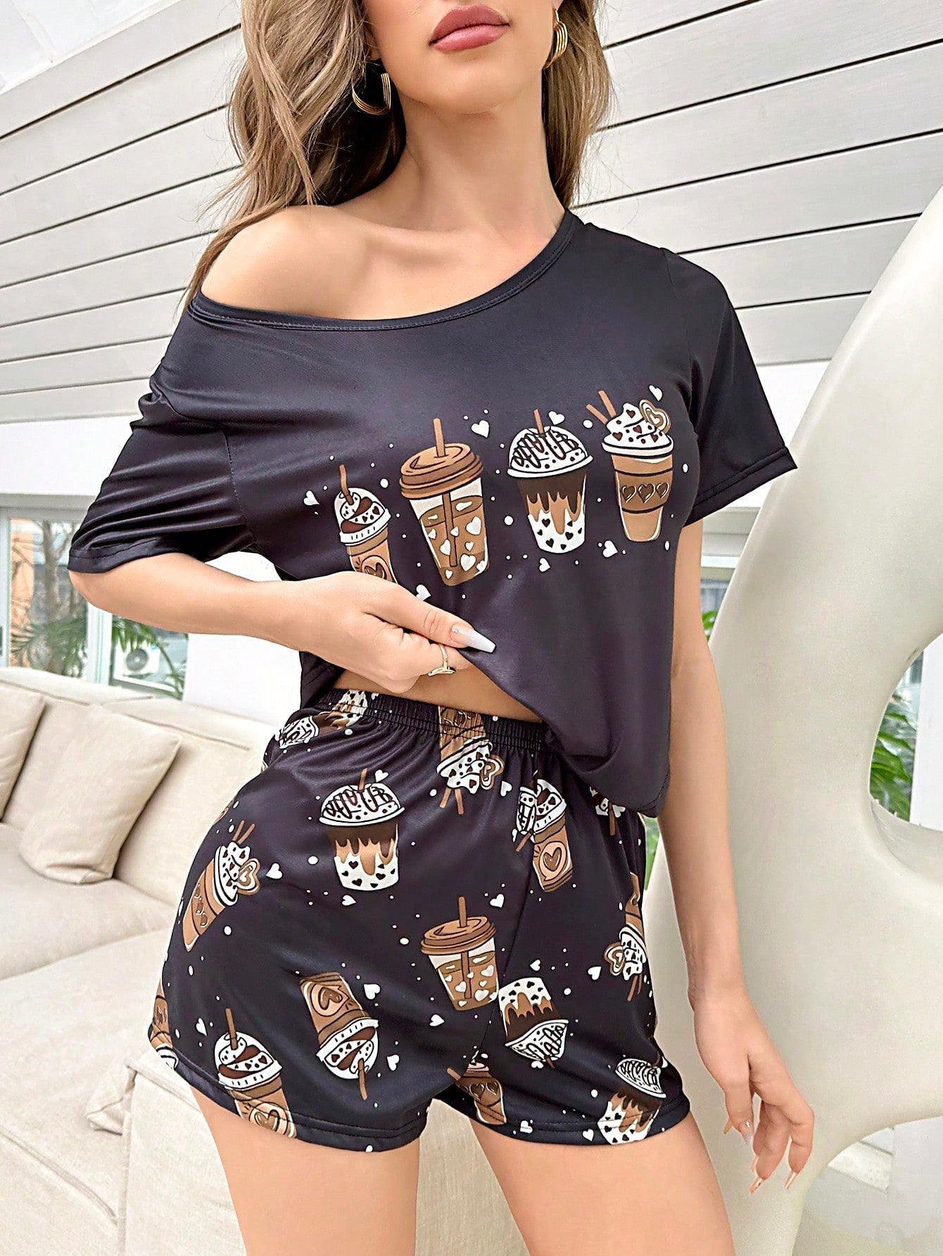 Cartoon Graphic PJ Set