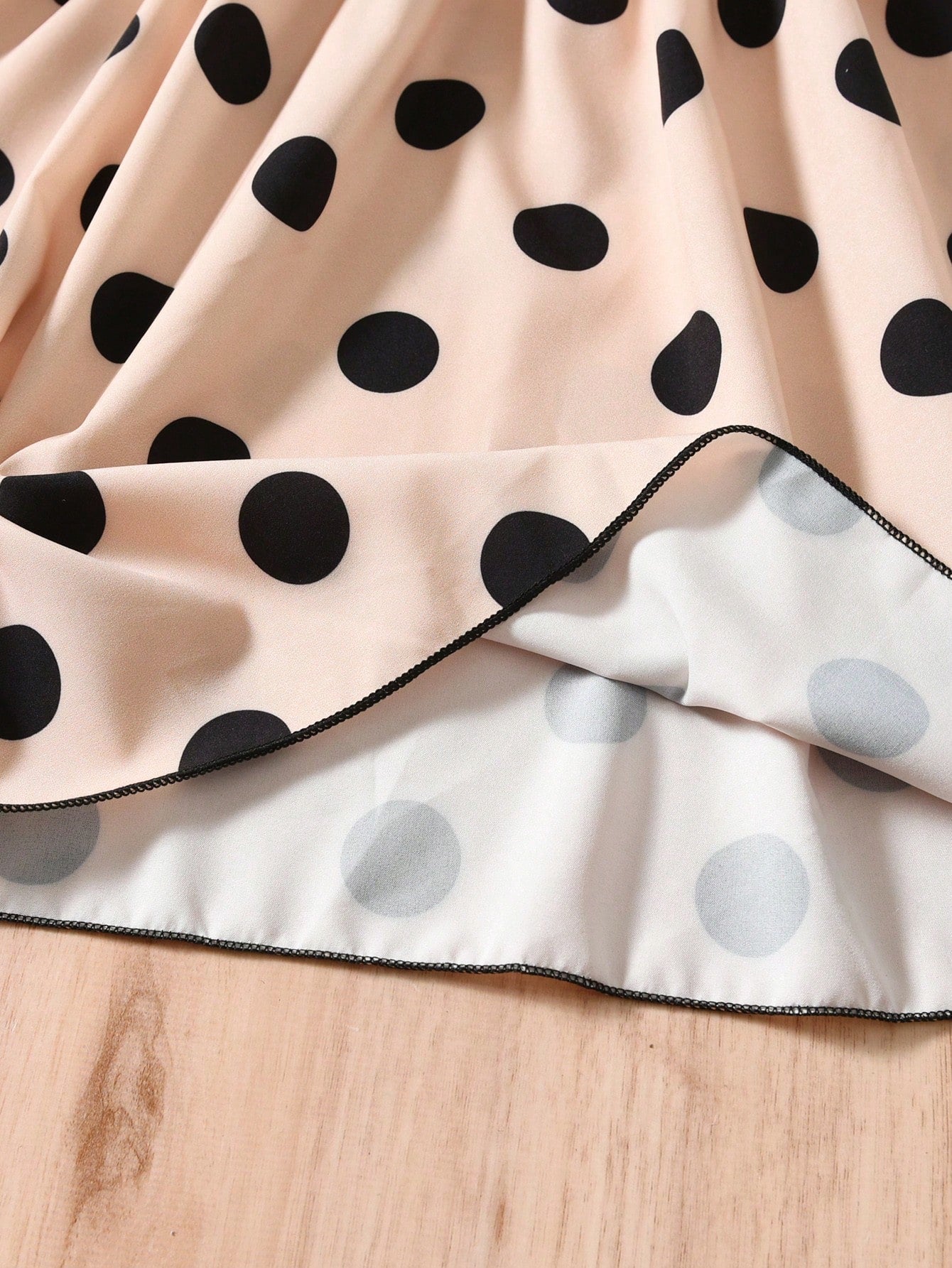 SHEIN Kids FANZEY Tween Girl Polka Dot Print Ruffle Trim Belted Dress