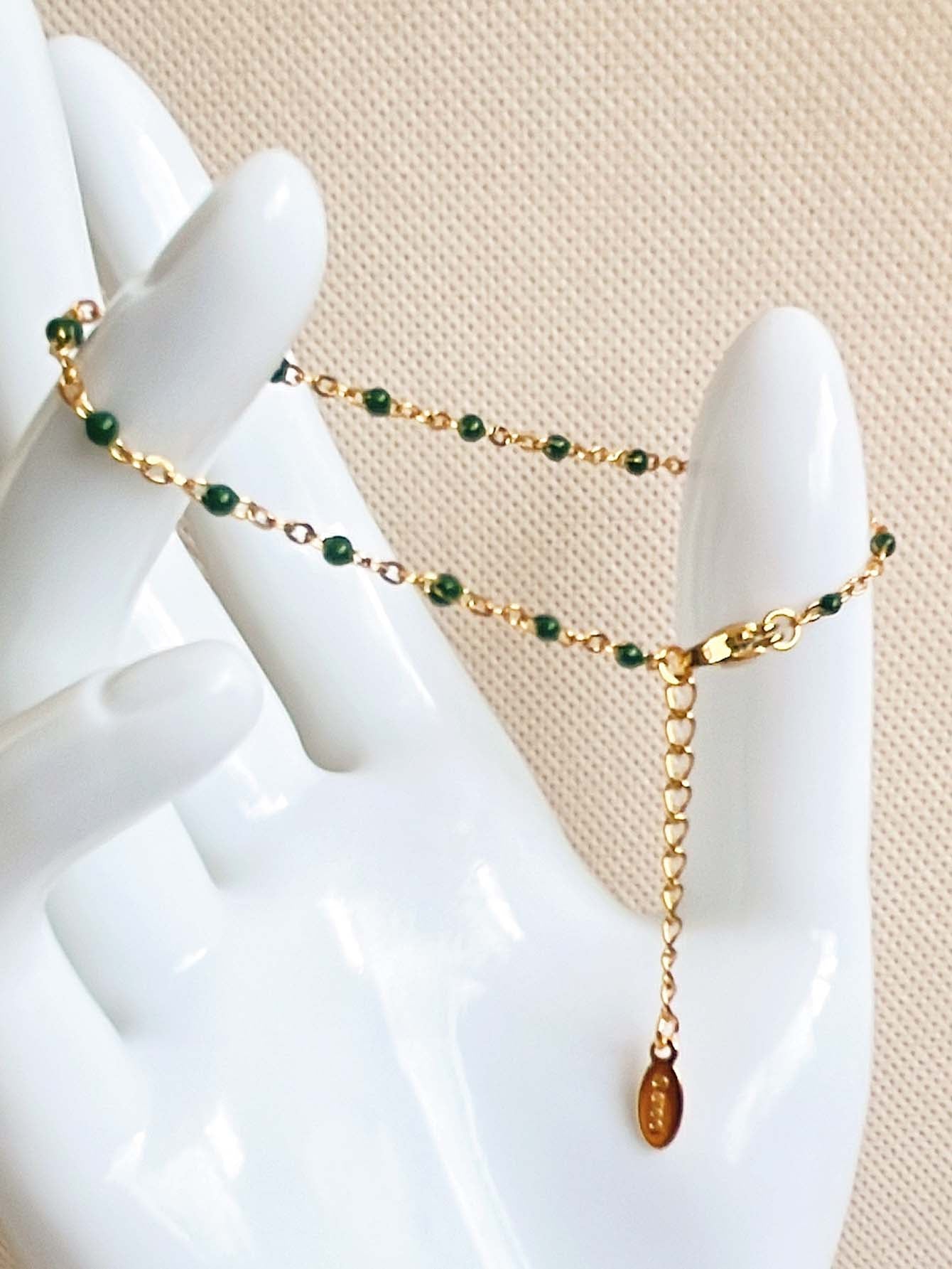 Simple & Stylish Minimalist Stainless Steel Chain Bracelet with Color Retention Oil Drop Effect
