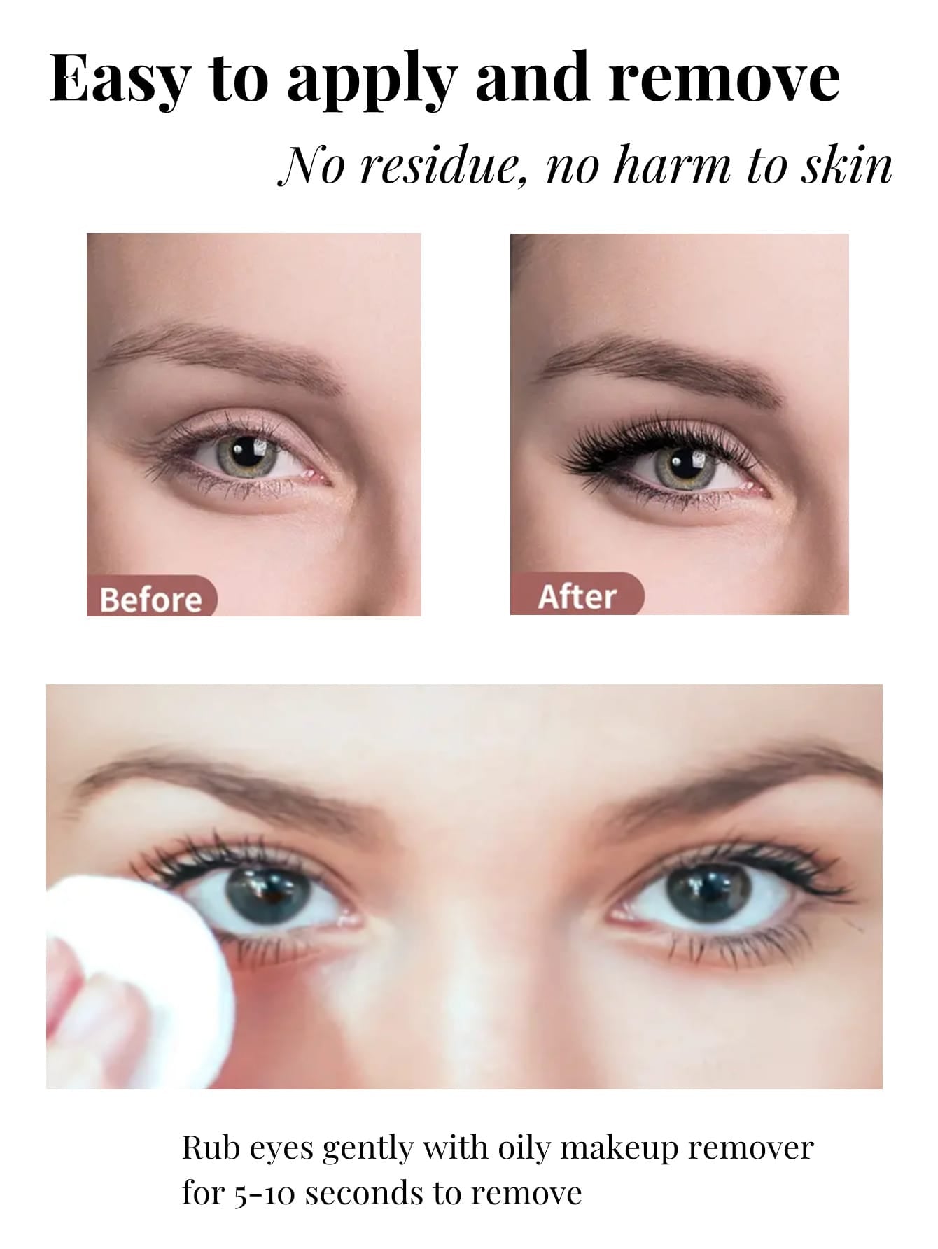 1 Piece 5ML Black Color Eyelash Glue Makeup Faux Mink Eyelashes Adhesive Quick Dry Waterproof Long-Lasting Lashes Adhesive Faux Mink False Eyelashes Glues