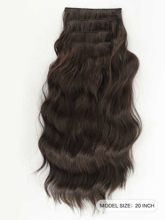 4Pcs Clip in Water Ripple Synthetic Hair Extension