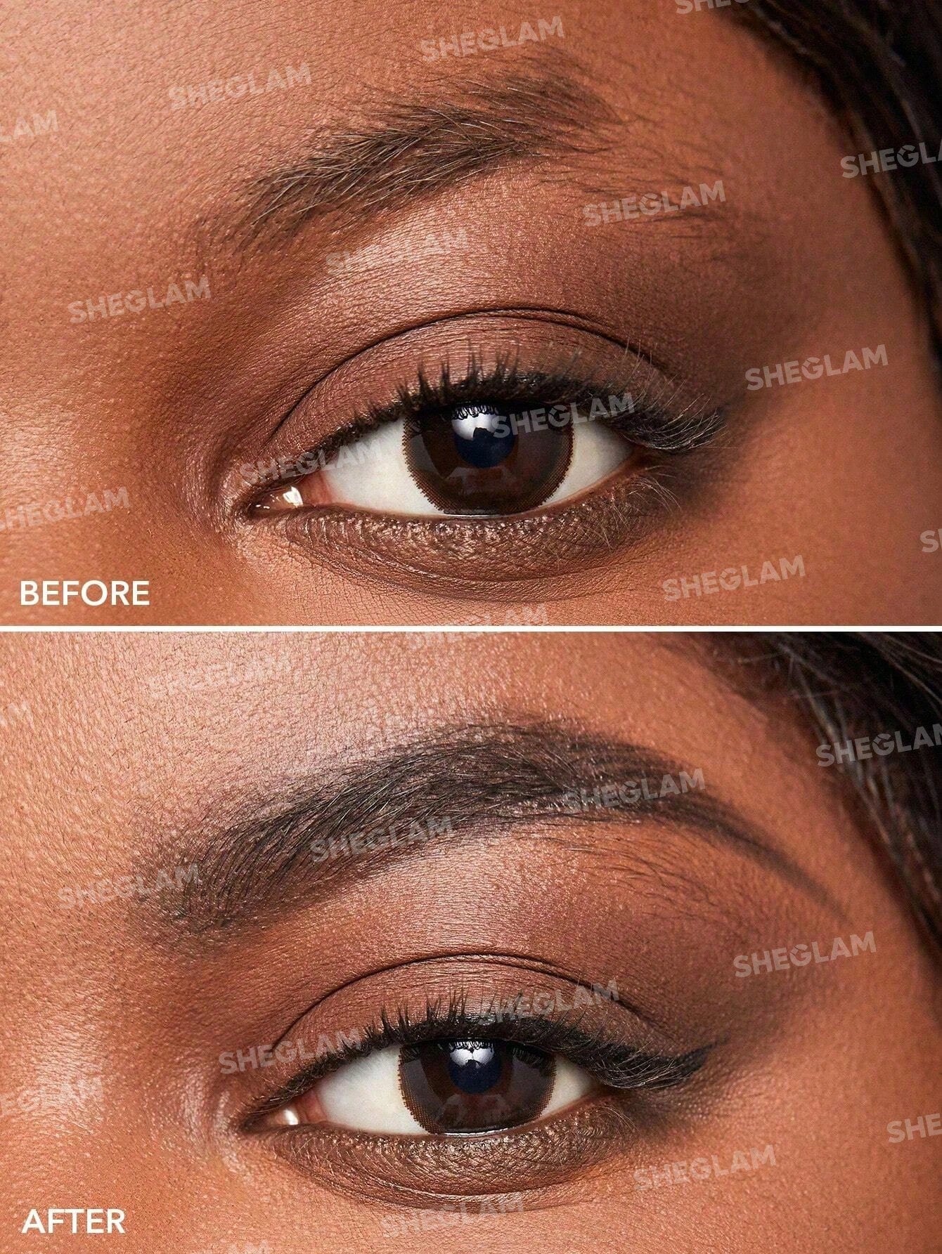 SHEGLAM Full-Filled Eyebrow Palette-102 Ash Brown 3-Color Matte Eyebrow Powder Eyebrow Wax Filling Defining Shaping Eyebrow Makeup with Small Brush Black Friday Party Eyebrow