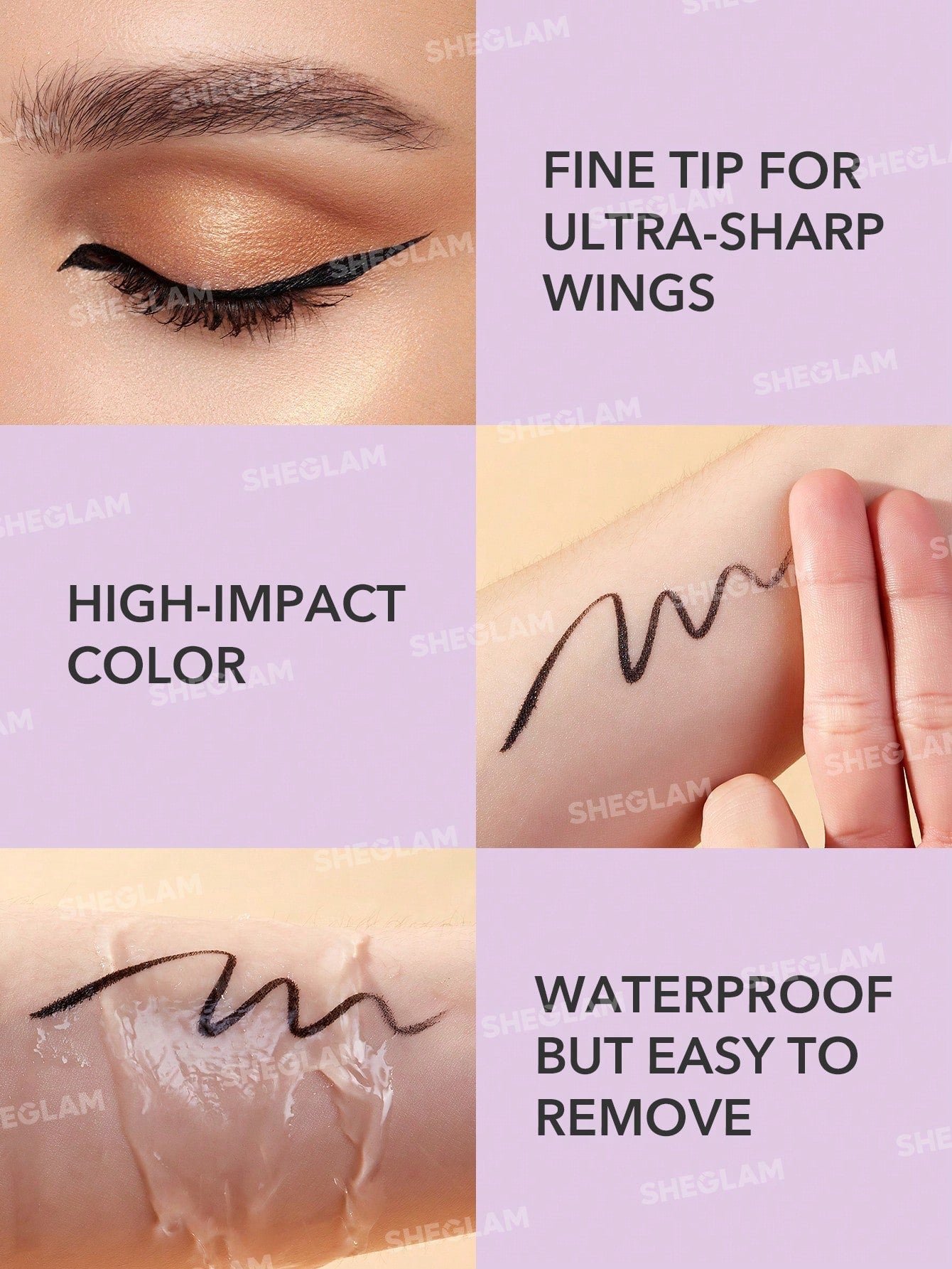 SHEGLAM Eternal Beauty Liquid Eyeliner-Black Waterproof Matte Eyeliner Pencil Smudge-Proof Long Lasting Slim Ultra-Fine Eyeliner Black Friday Eyeliner
