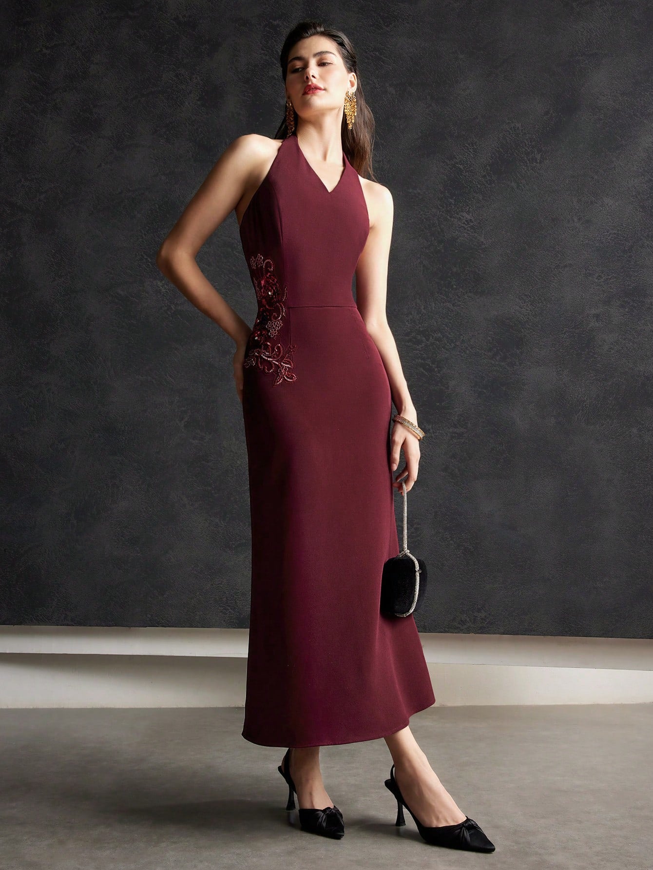MOTF PREMIUM SEQUIN BEAD EMBROIDERY DRESS