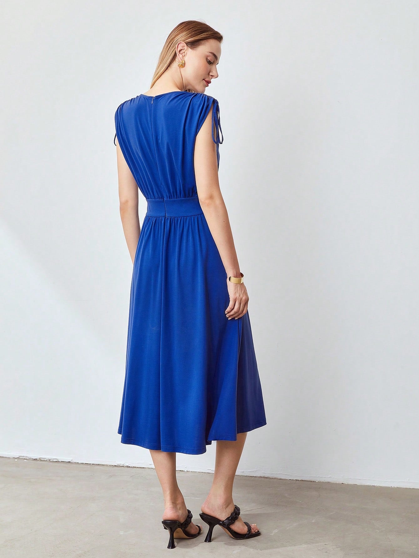 MOTF PREMIUM VISCOSE DRAWSTRING DRESS without BELT