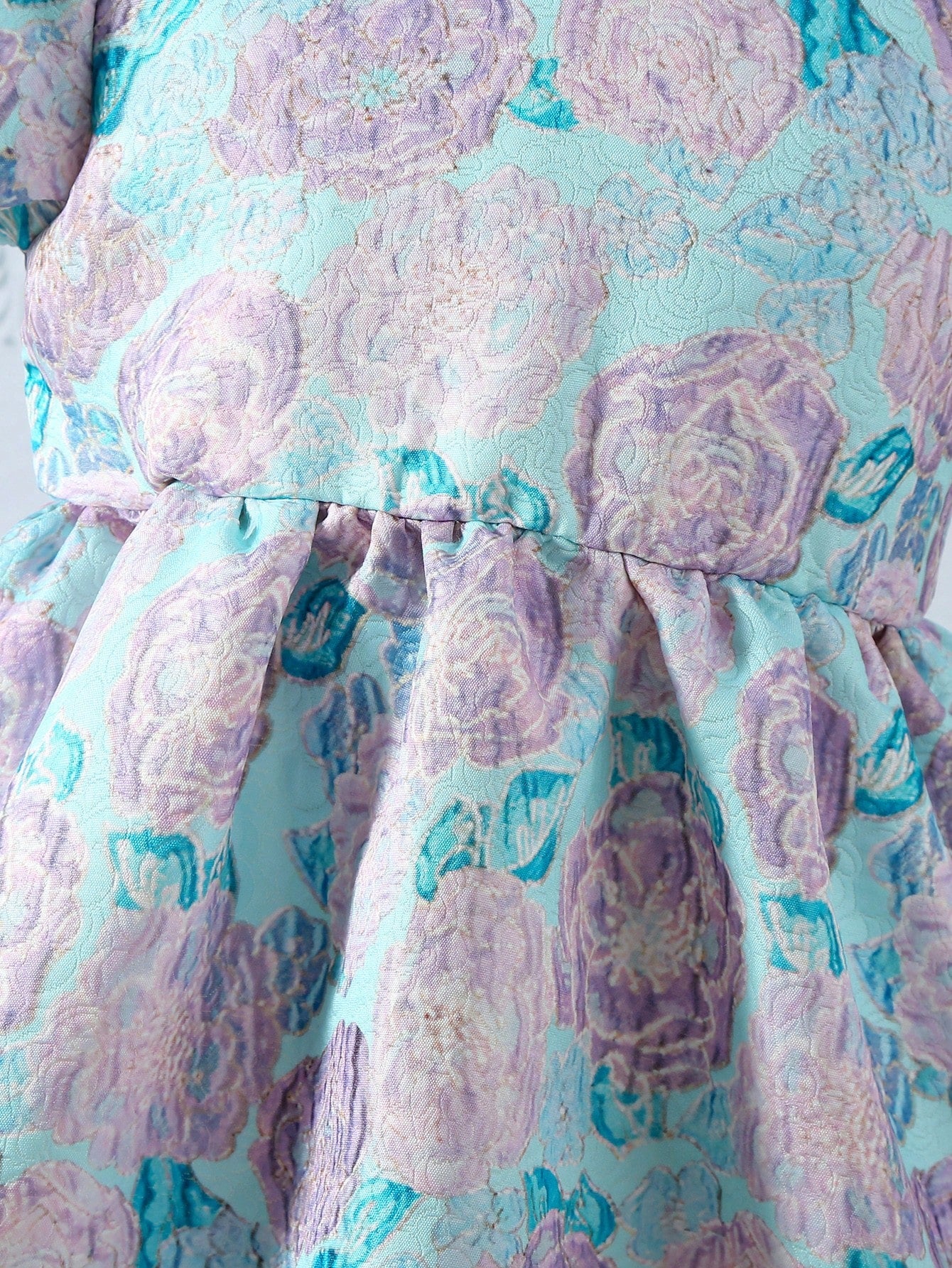 SHEIN Kids Nujoom Girls' Elegant Printed Dress with a Charming Temperament, Summer