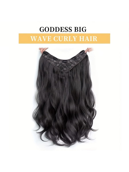 Invisible Hair Extension Wavy Curly Long Synthetic Hairpieces
