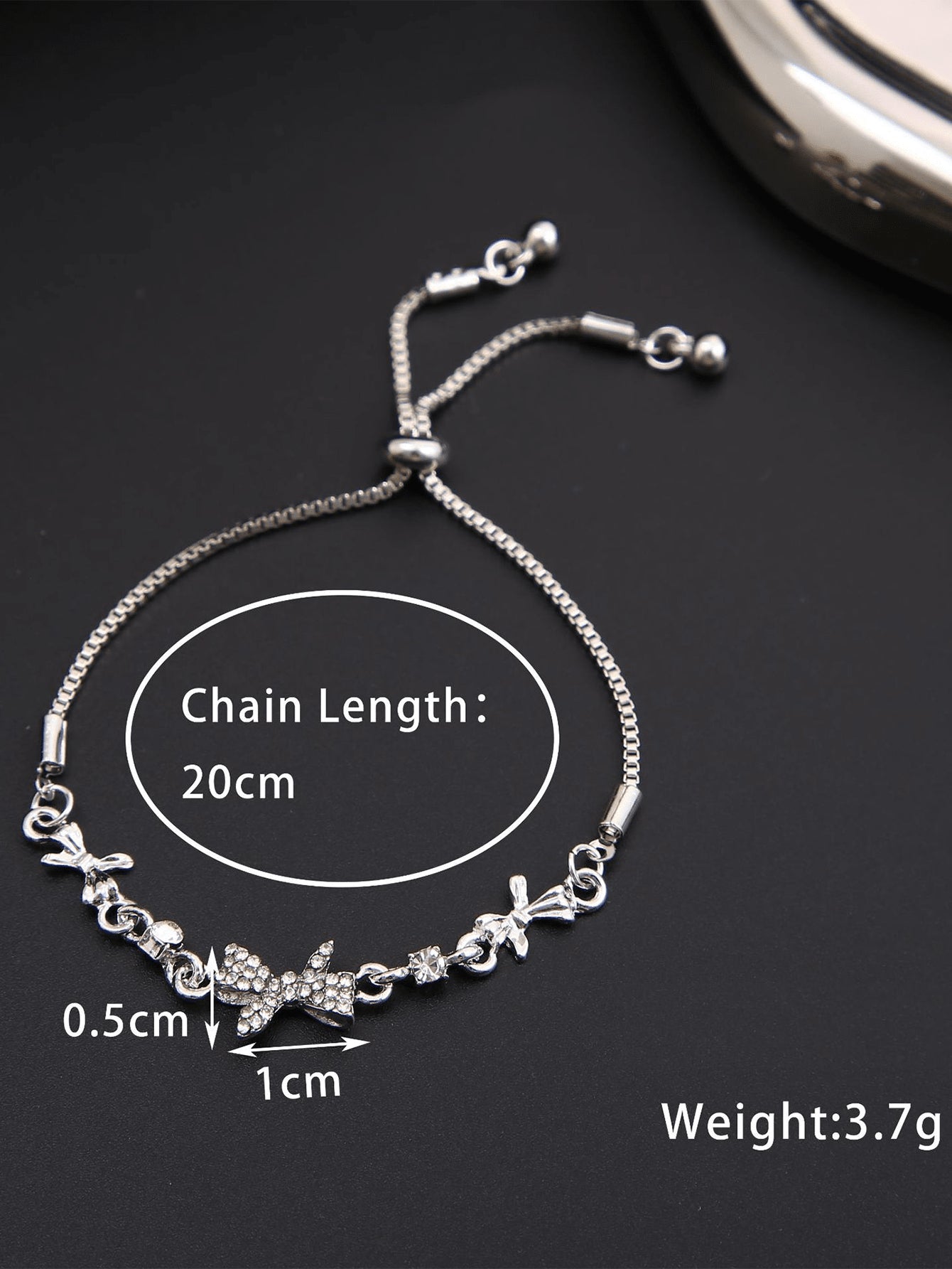 1Pc Vintage Fashion Bow Knot Alloy Pull Cord Bracelet
