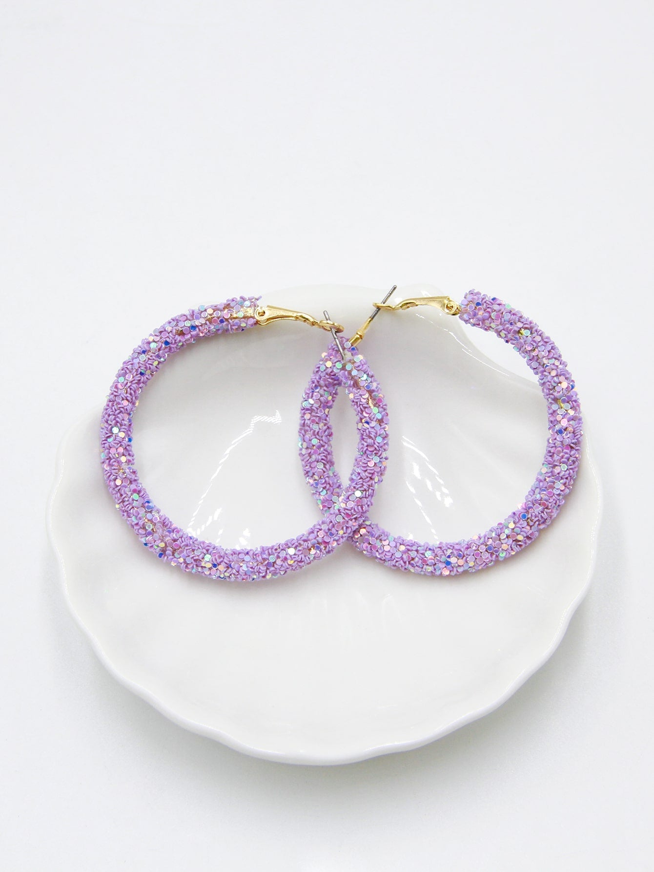 Sequin Decor Hoop Earrings