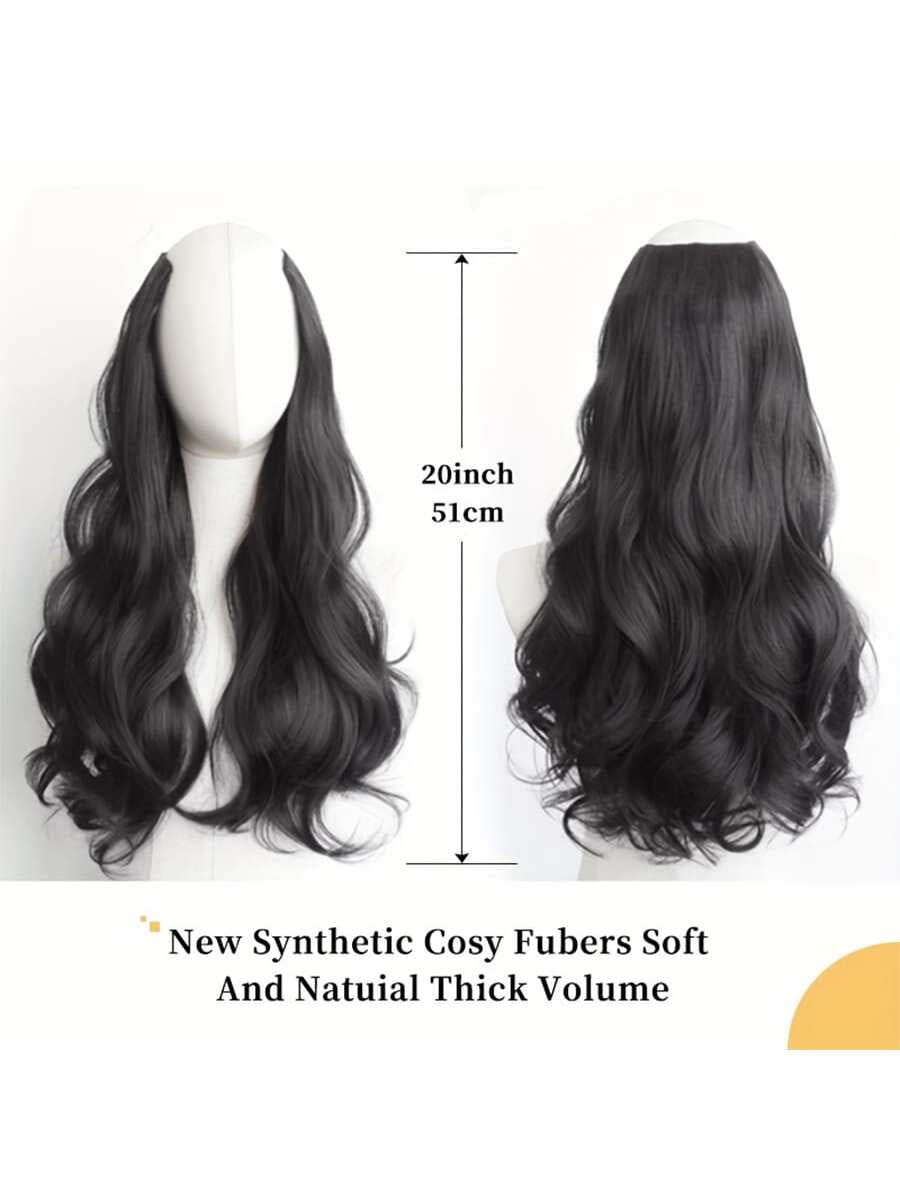 Invisible Hair Extension Wavy Curly Long Synthetic Hairpieces