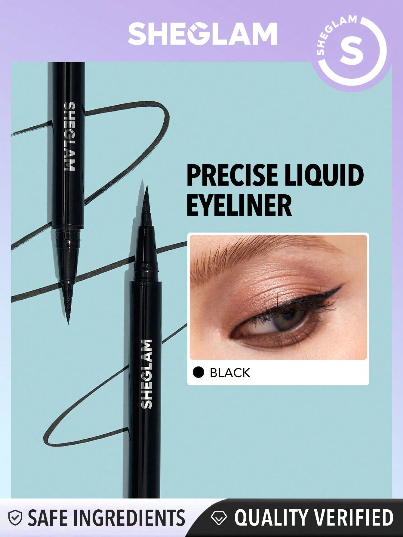 SHEGLAM Pro Precision Waterproof Liquid Eyeliner - Black Long Lasting Matte Eyeliner Pencil High Pigment Ultra-Fine Eyeliner Sweat-Proof No Smudge Eye Make up Black Friday Winter Eyeliner