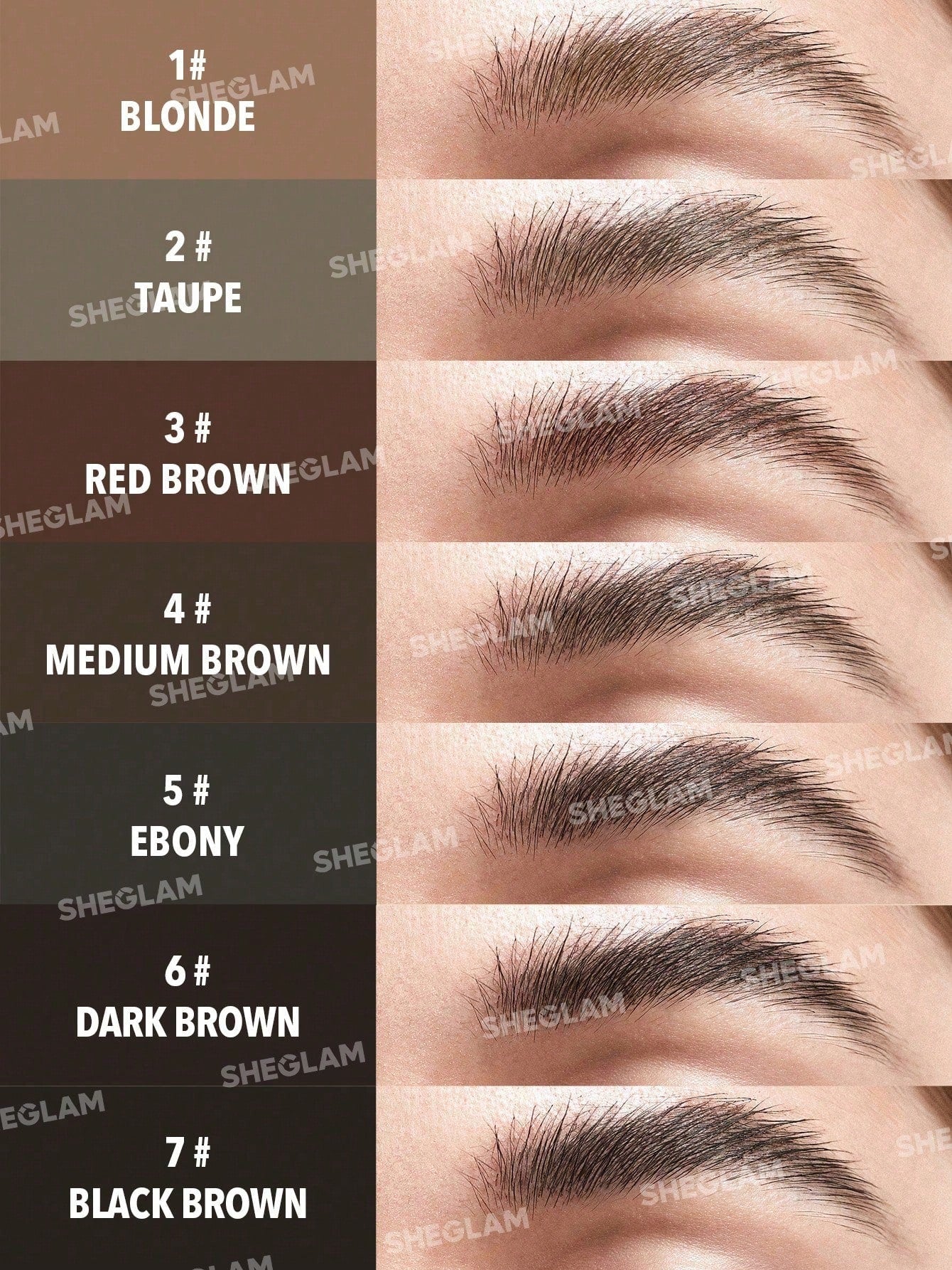 SHEGLAM Full-Filled Eyebrow Palette-101 Dark Brown 3-Color Matte Eyebrow Powder Eyebrow Wax Filling Defining Shaping Eyebrow Makeup with Small Brush Black Friday Party Eyebrow