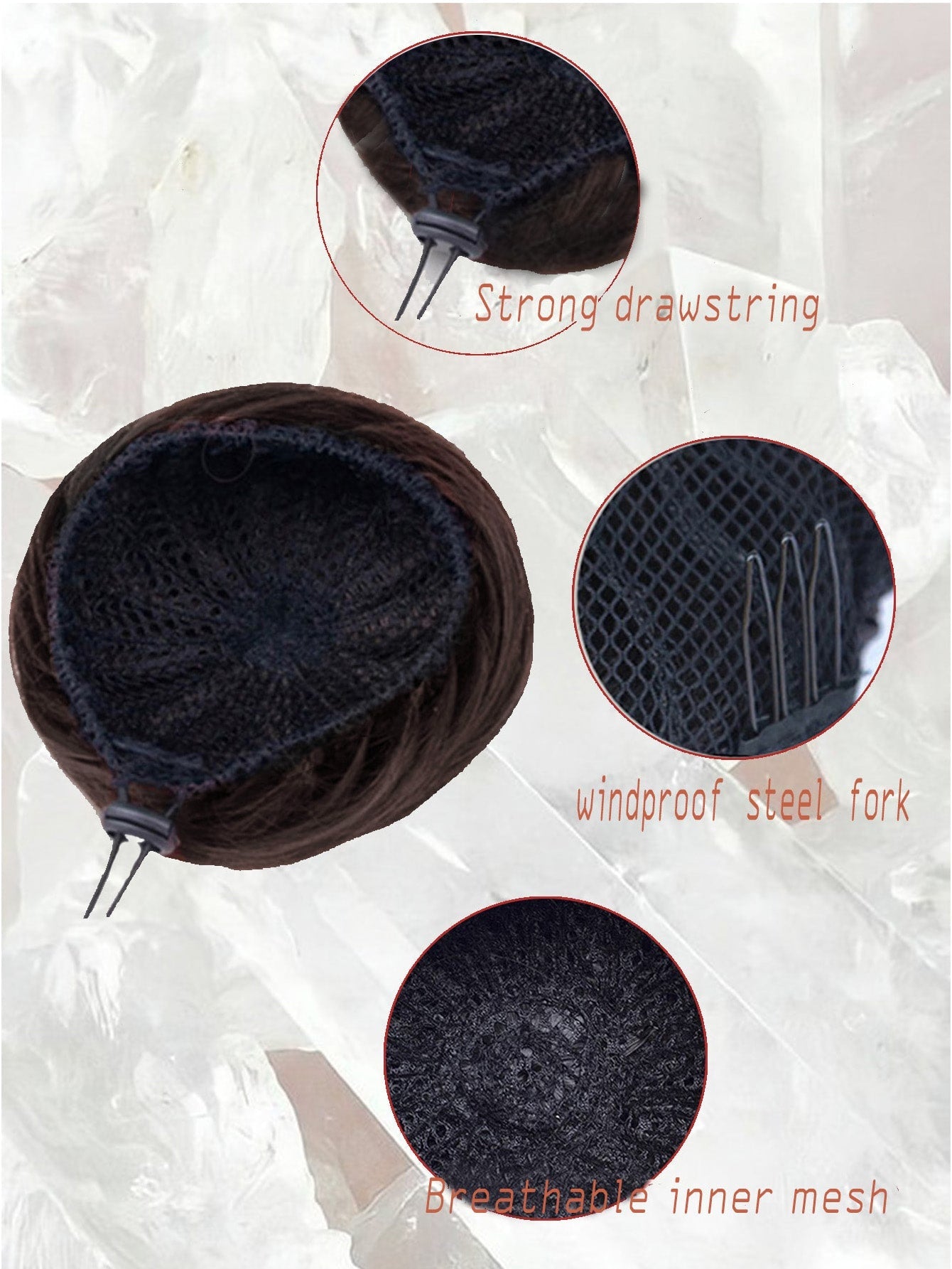 Foreign Trade Chemical Fiber High Temperature Silk Elastic Rope Fake Hair Bag Ancient Style Ball Hair Wig Hair Accessories Korean Straight Hair Bag
