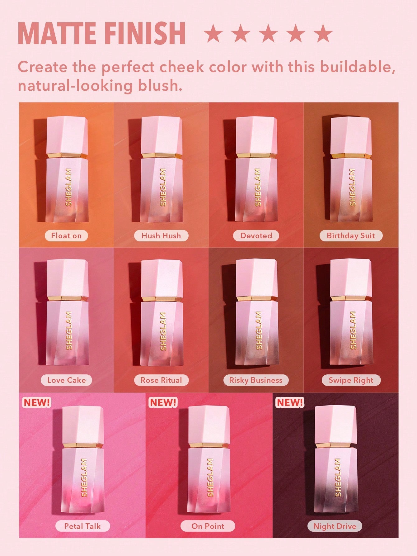 SHEGLAM Color Bloom Liquid Blush Matte Finish-Rose Ritual Gel Cream Blush Long Lasting Non-Fading Highly Pigmented Lightweight Long Wear Smooth Blusher Black Friday Winter Pink Brown Gifts Blush