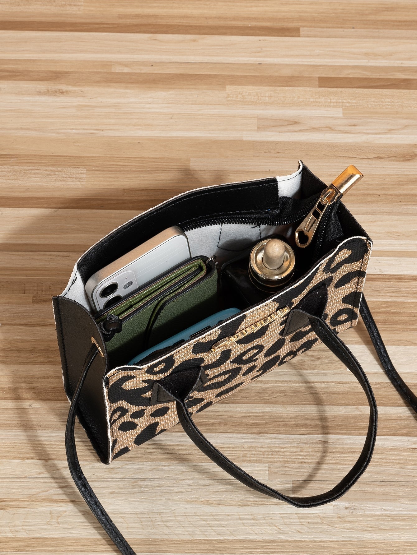 Fashionable Leopard Print Women'S Handbag for Teen Girls