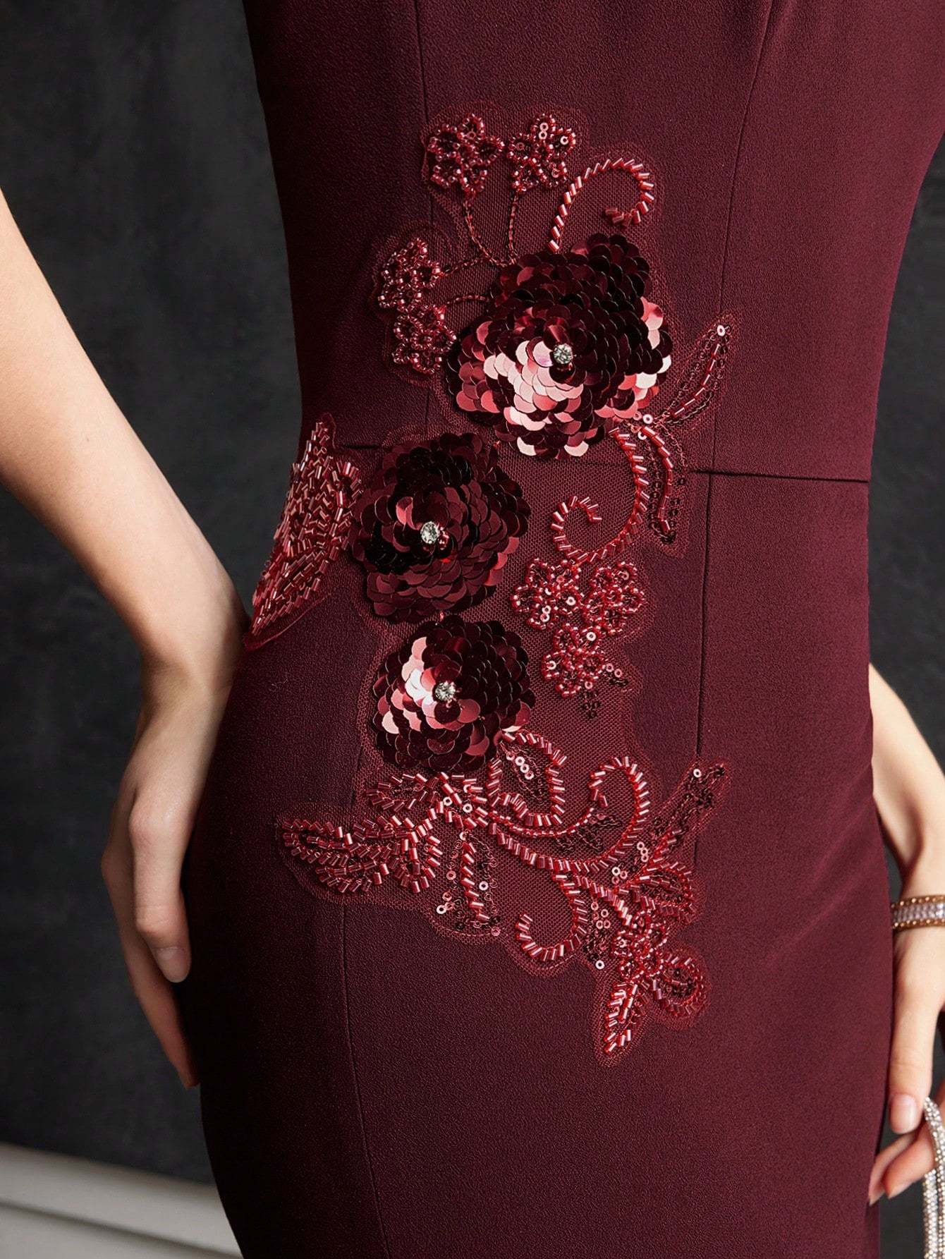 MOTF PREMIUM SEQUIN BEAD EMBROIDERY DRESS