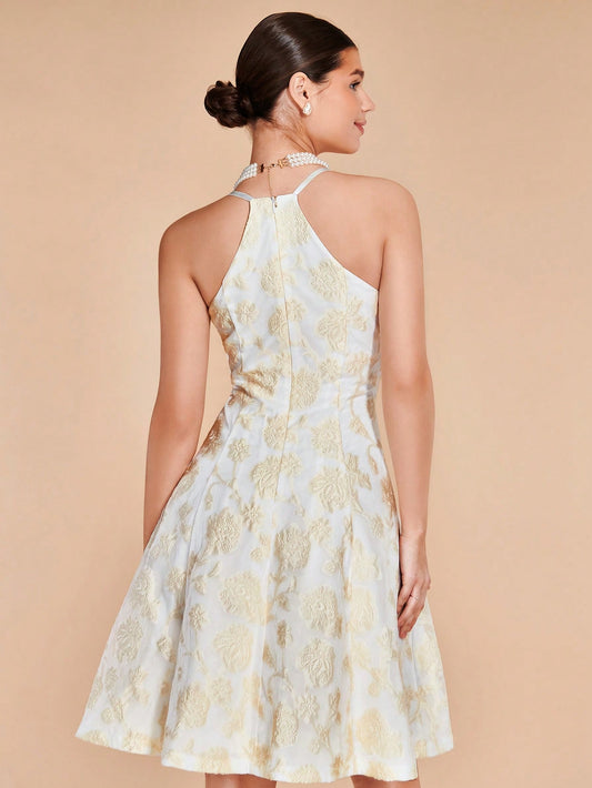 SHEIN Belle Floral Jacquard Cami Dress